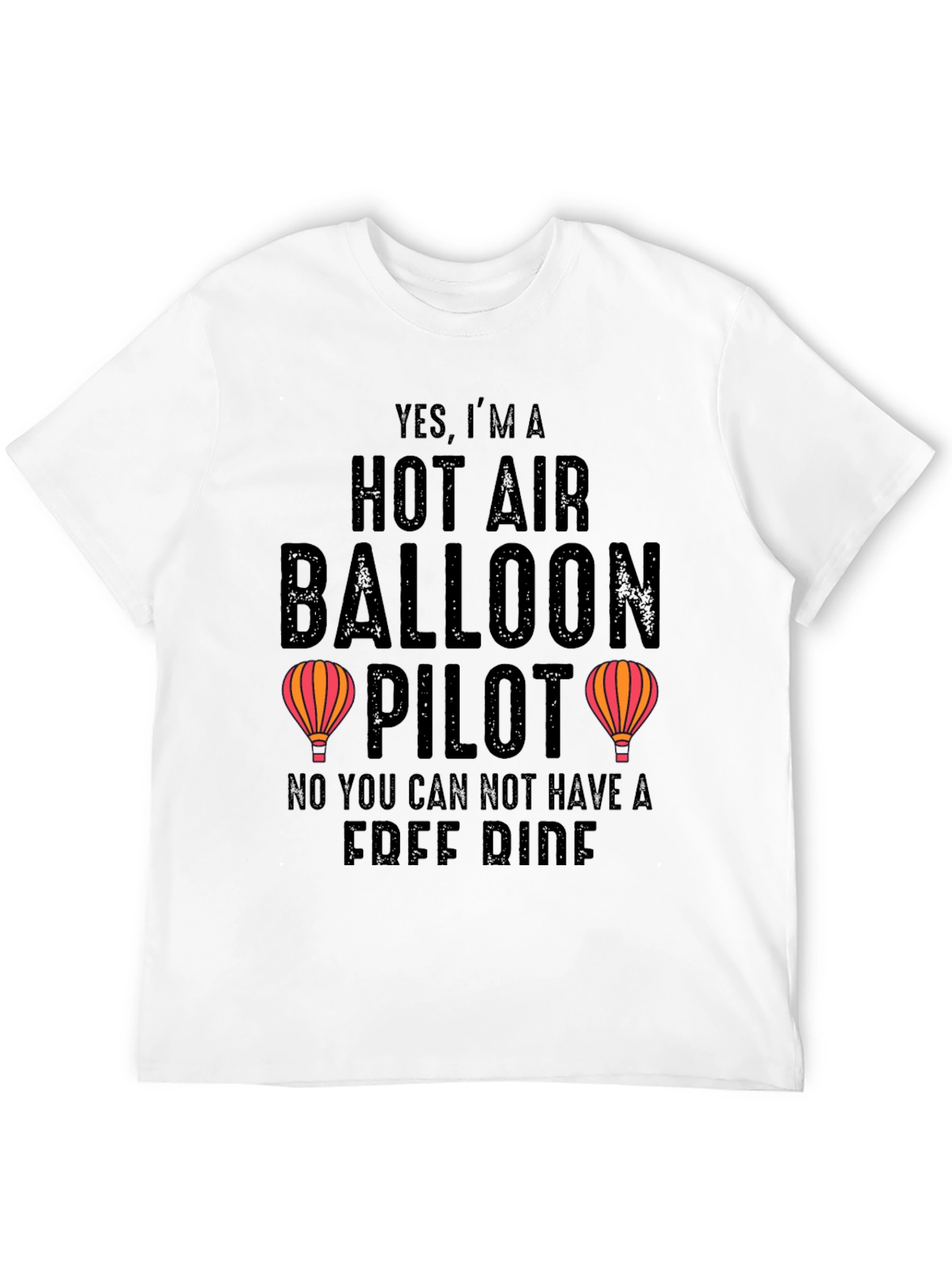 Black Hot Air Balloon Pilot Graphic Tee view 12