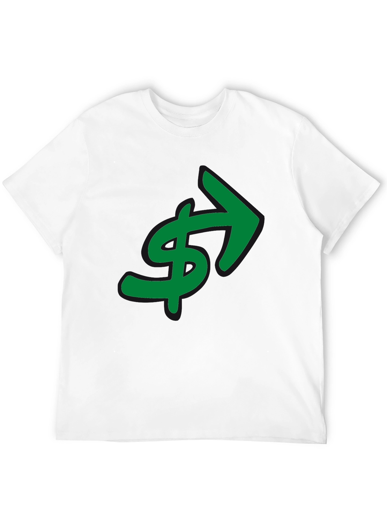 Black Green Dollar Arrow Graphic T-Shirt view 12