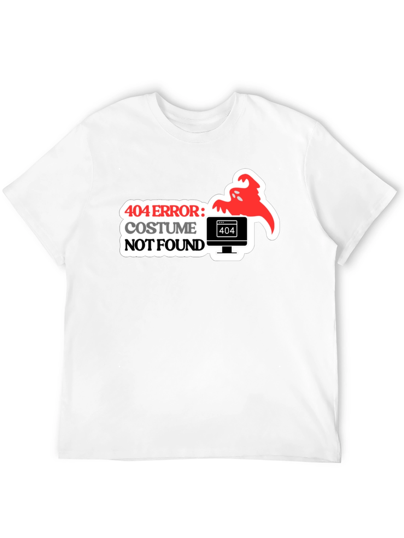 Black 404 Costume Not Found Halloween Tee view 12