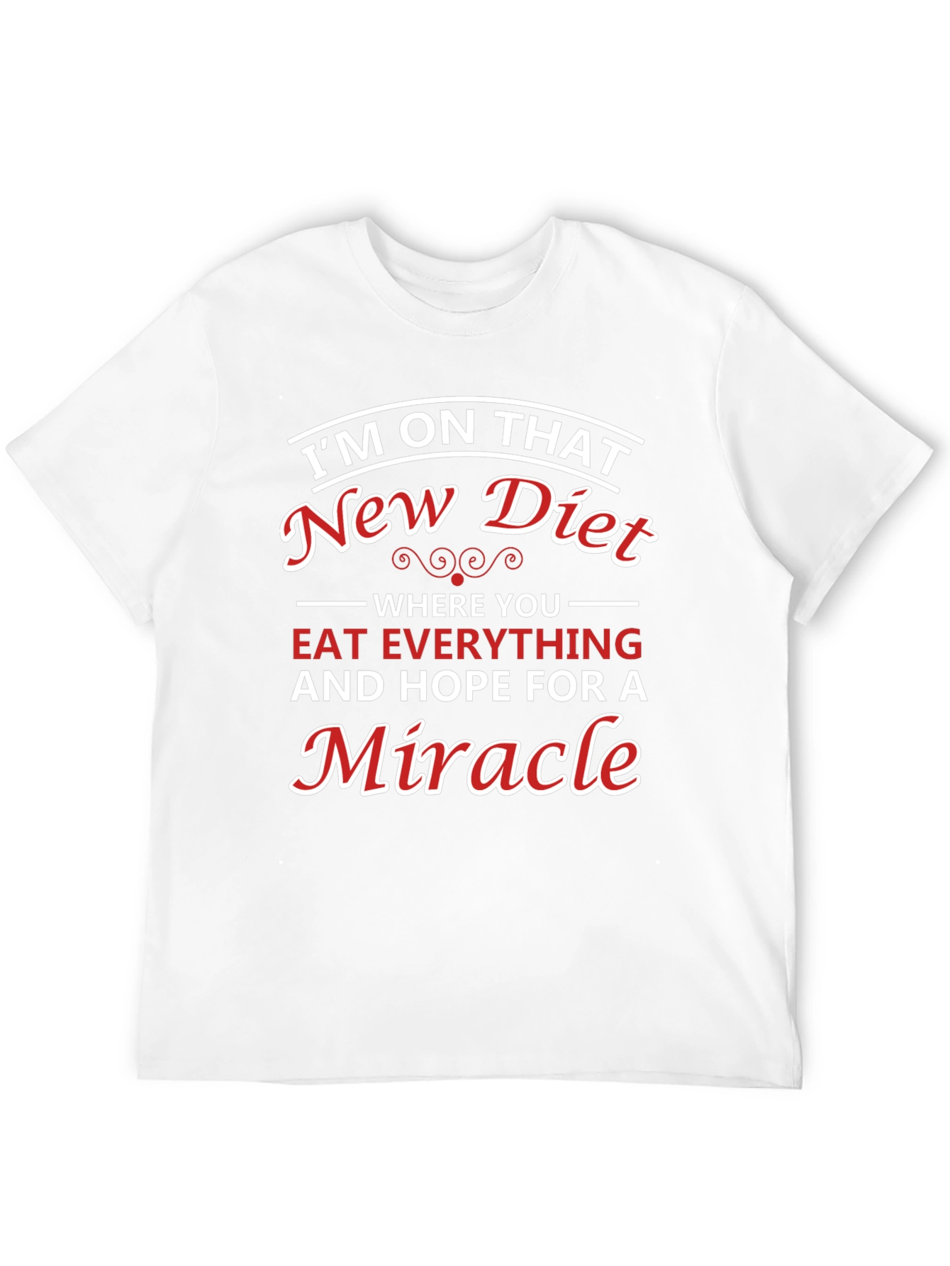 Black Humorous Diet T-Shirt - Miracle Diet Tee view 12