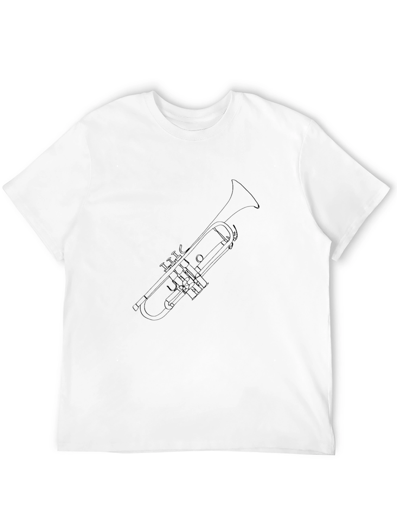 Black Trumpet Outline Black T-Shirt view 12