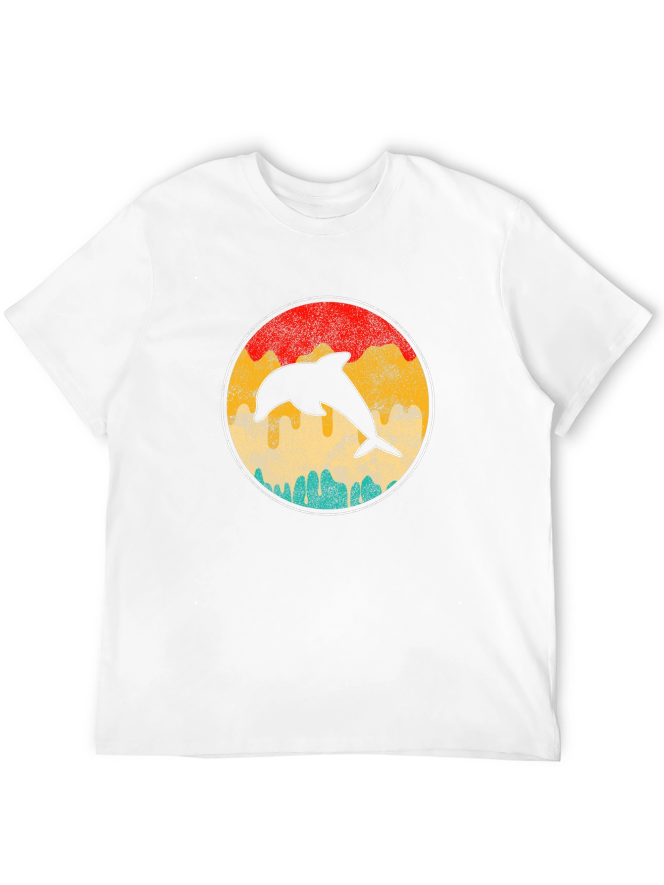 Black Retro Dolphin Sunset T-Shirt - Classic Design view 12
