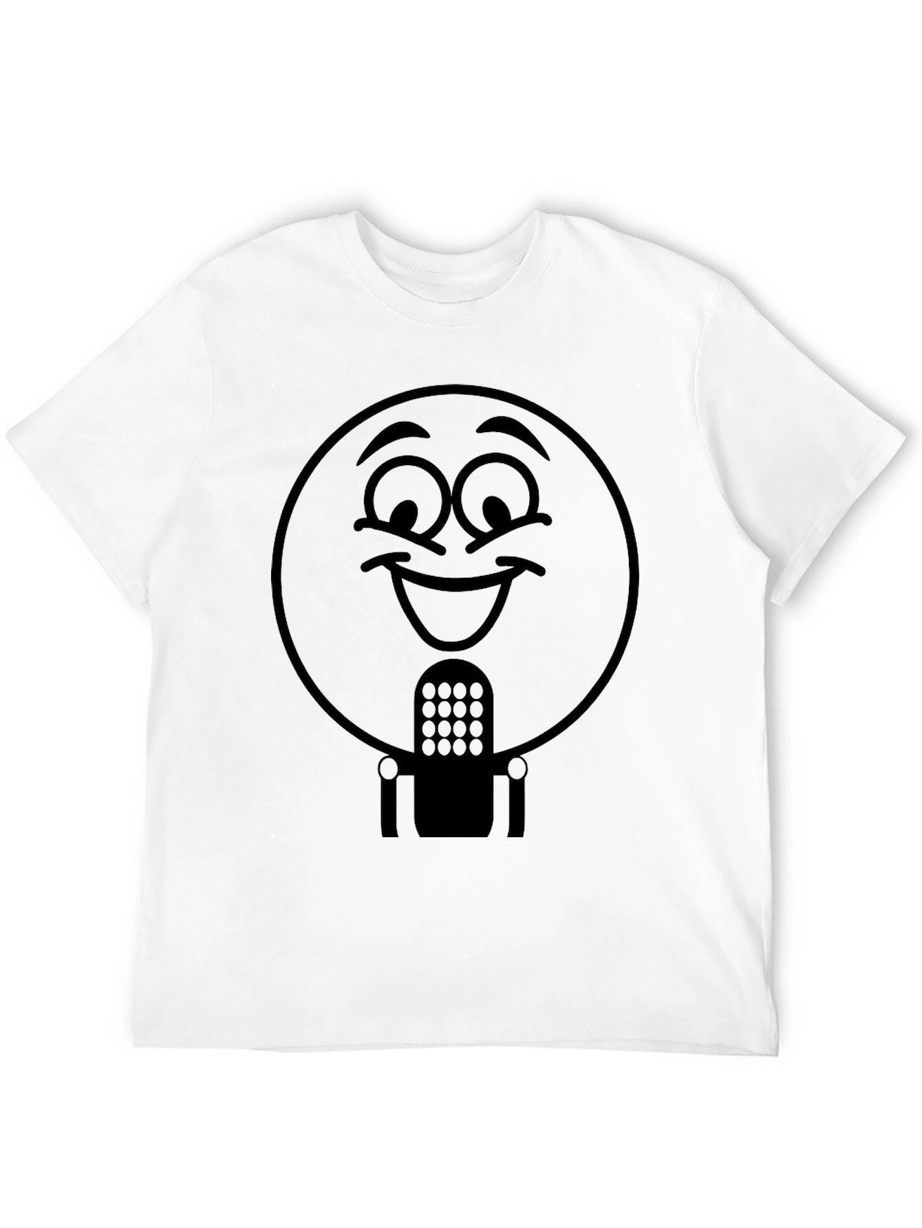 Black Funny Robot Face Graphic T-Shirt view 12