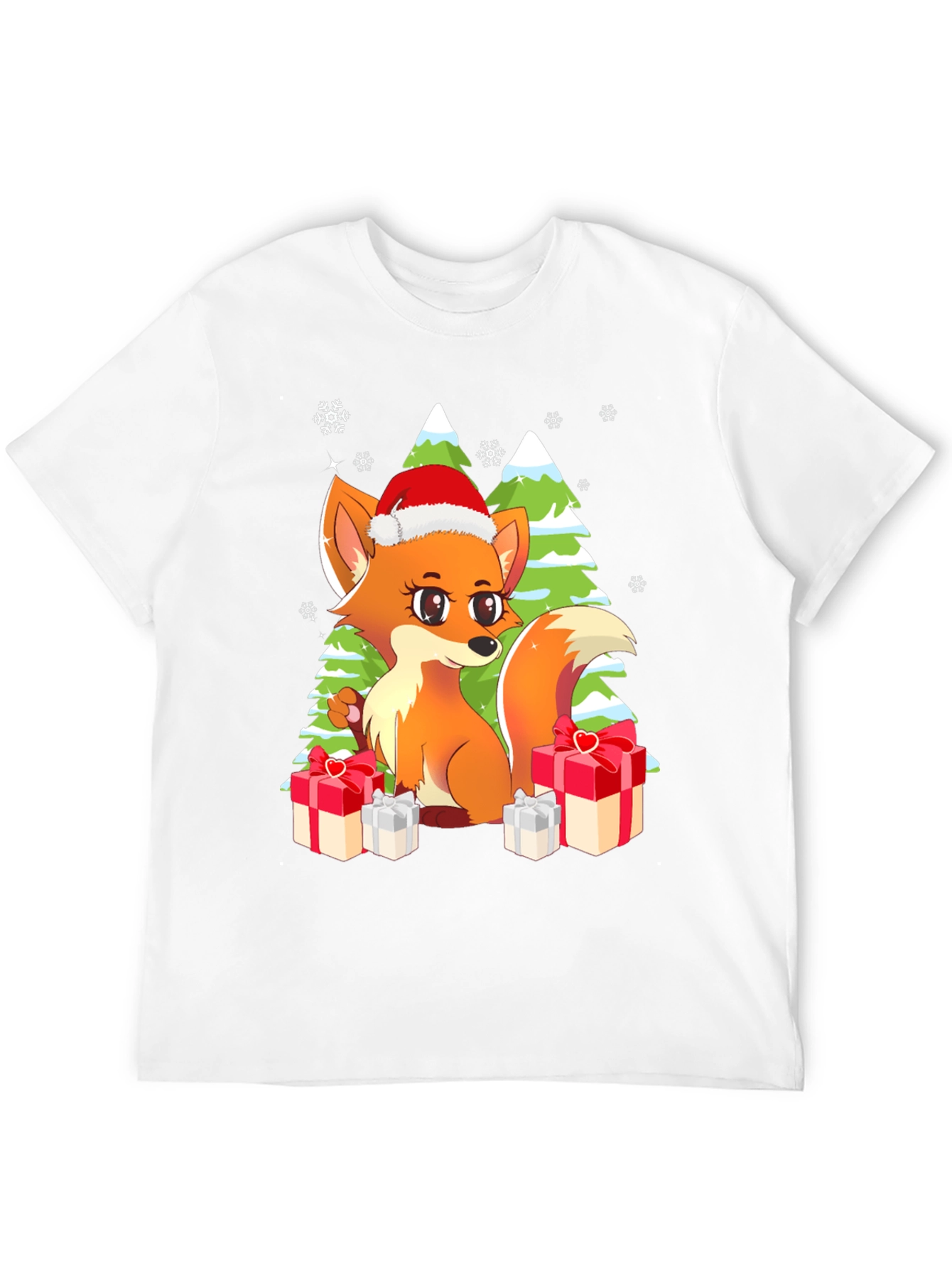 Black Festive Fox Graphic Tee - Holiday Gift view 12