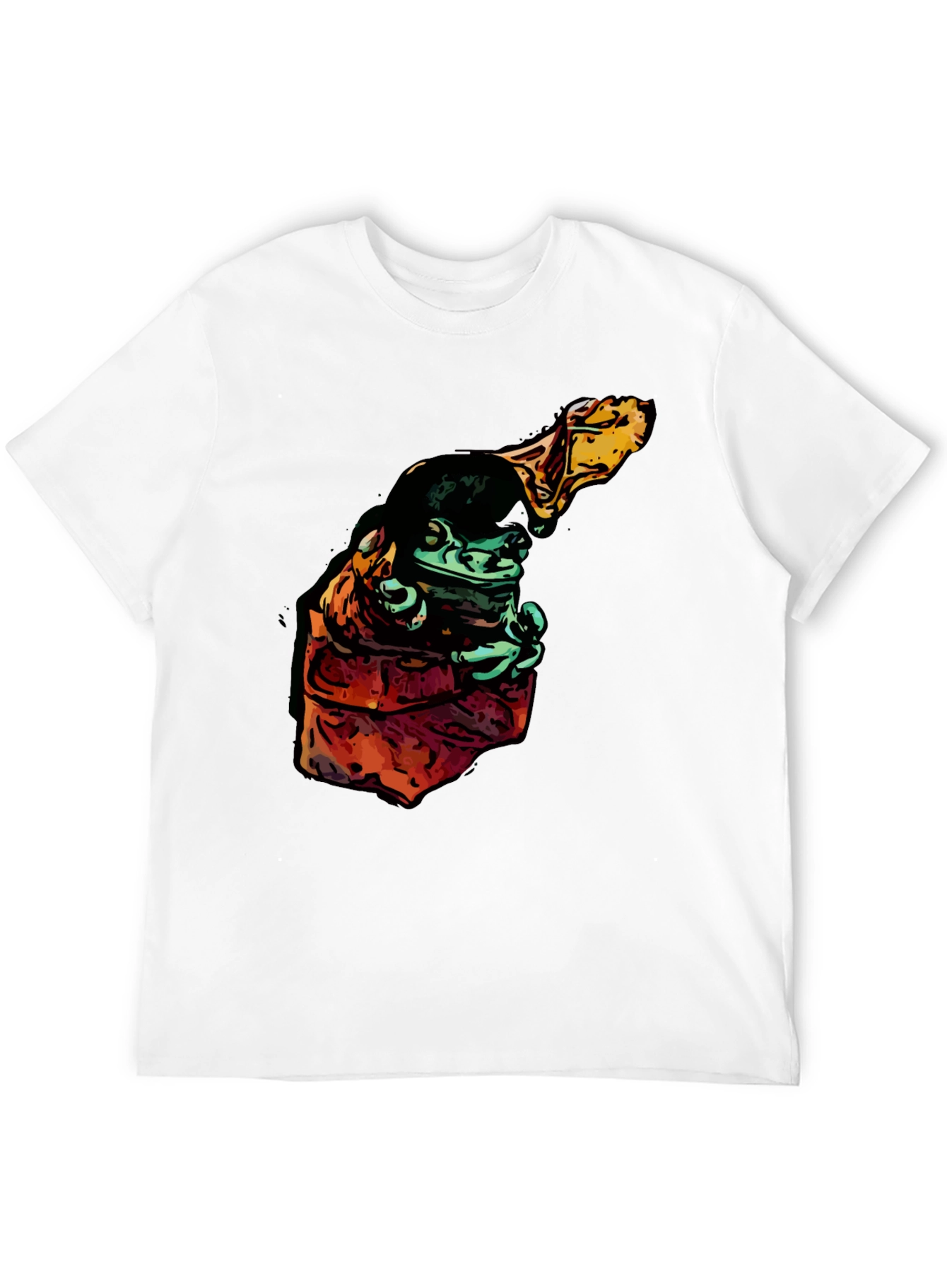 Frog in Hoodie Graphic Tee - Cool Cartoon Style - 12