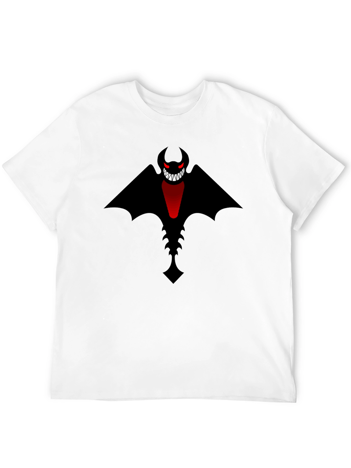 Black Men's Black T-Shirt - Bat Devil Graphic Tee view 12