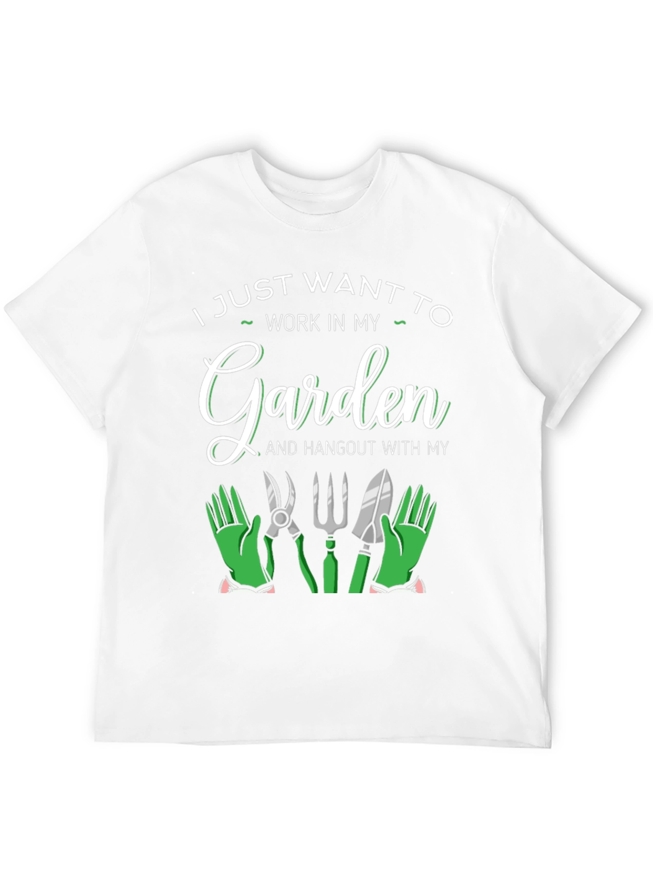 Black Gardening Lover T-Shirt: Work in My Garden view 12