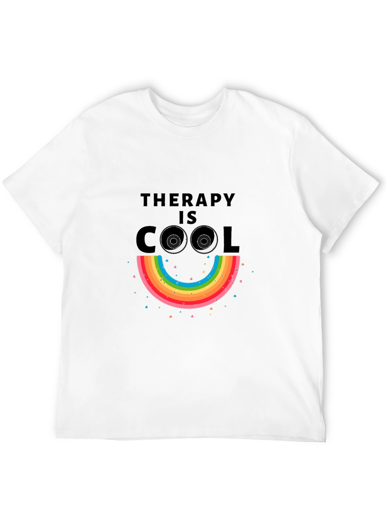 Black Therapy is Cool Rainbow Smiley Tee view 12