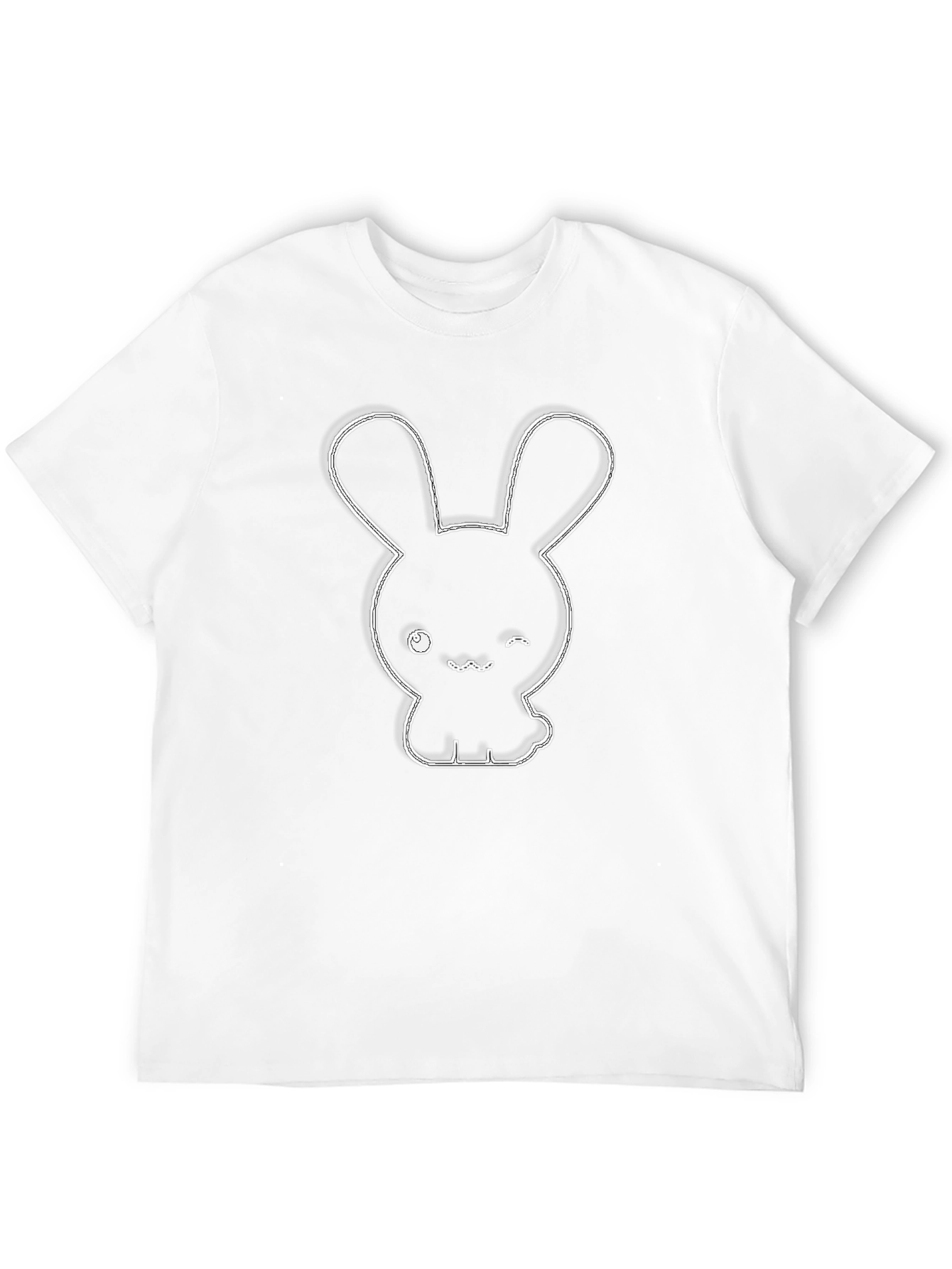 Black Cute Bunny Graphic Tee - Black Cotton Blend view 12