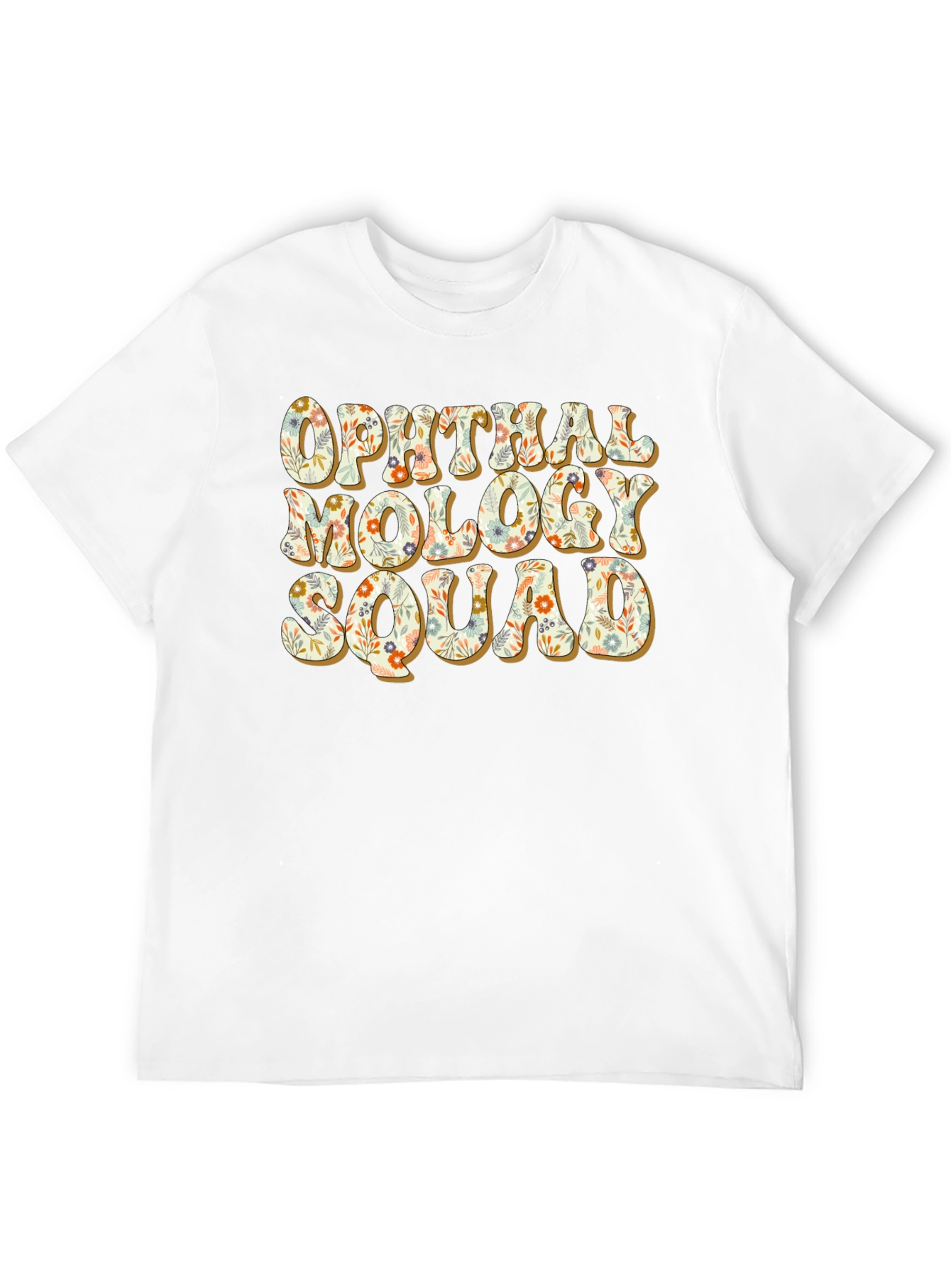 Black Ophthalmology Squad Floral Graphic T-Shirt view 12