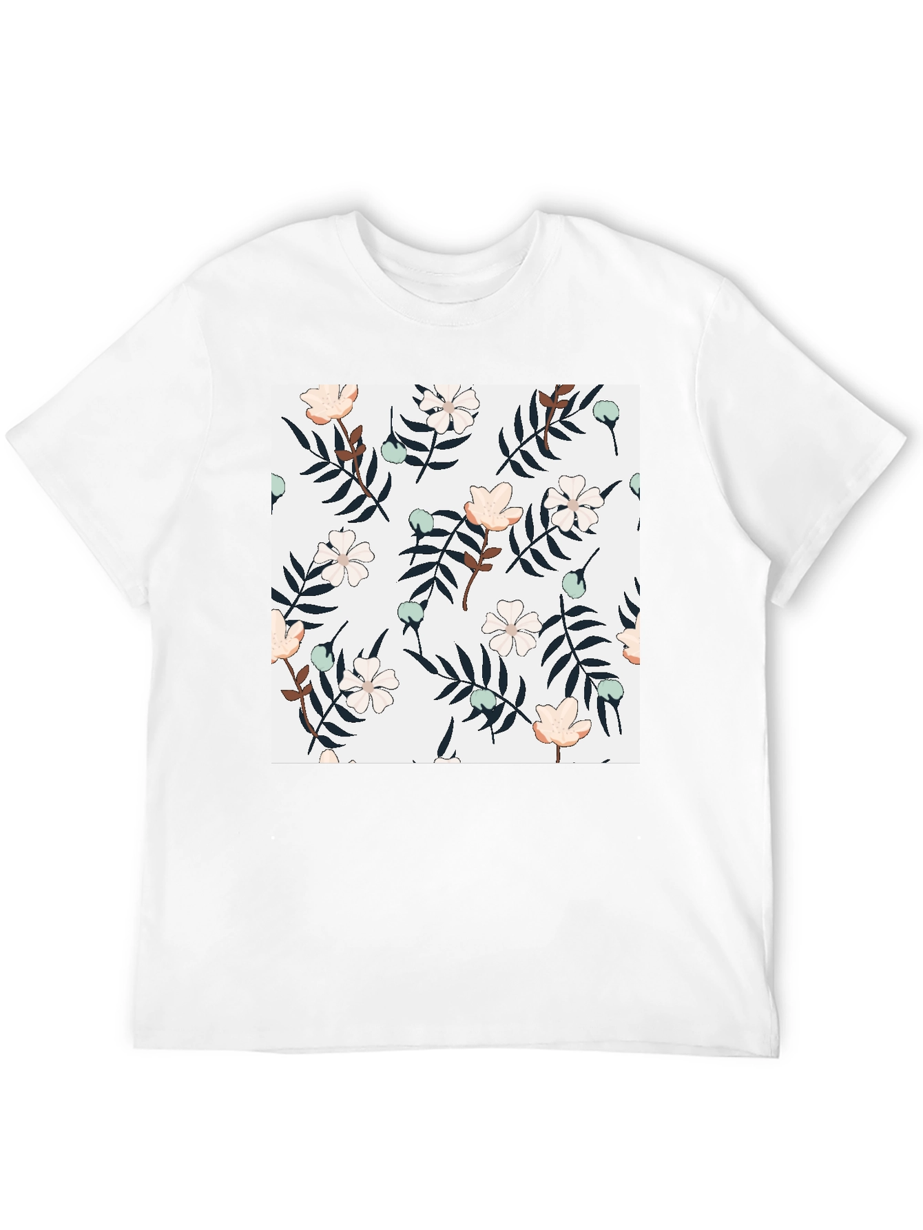 Black Floral Print Black T-Shirt view 12