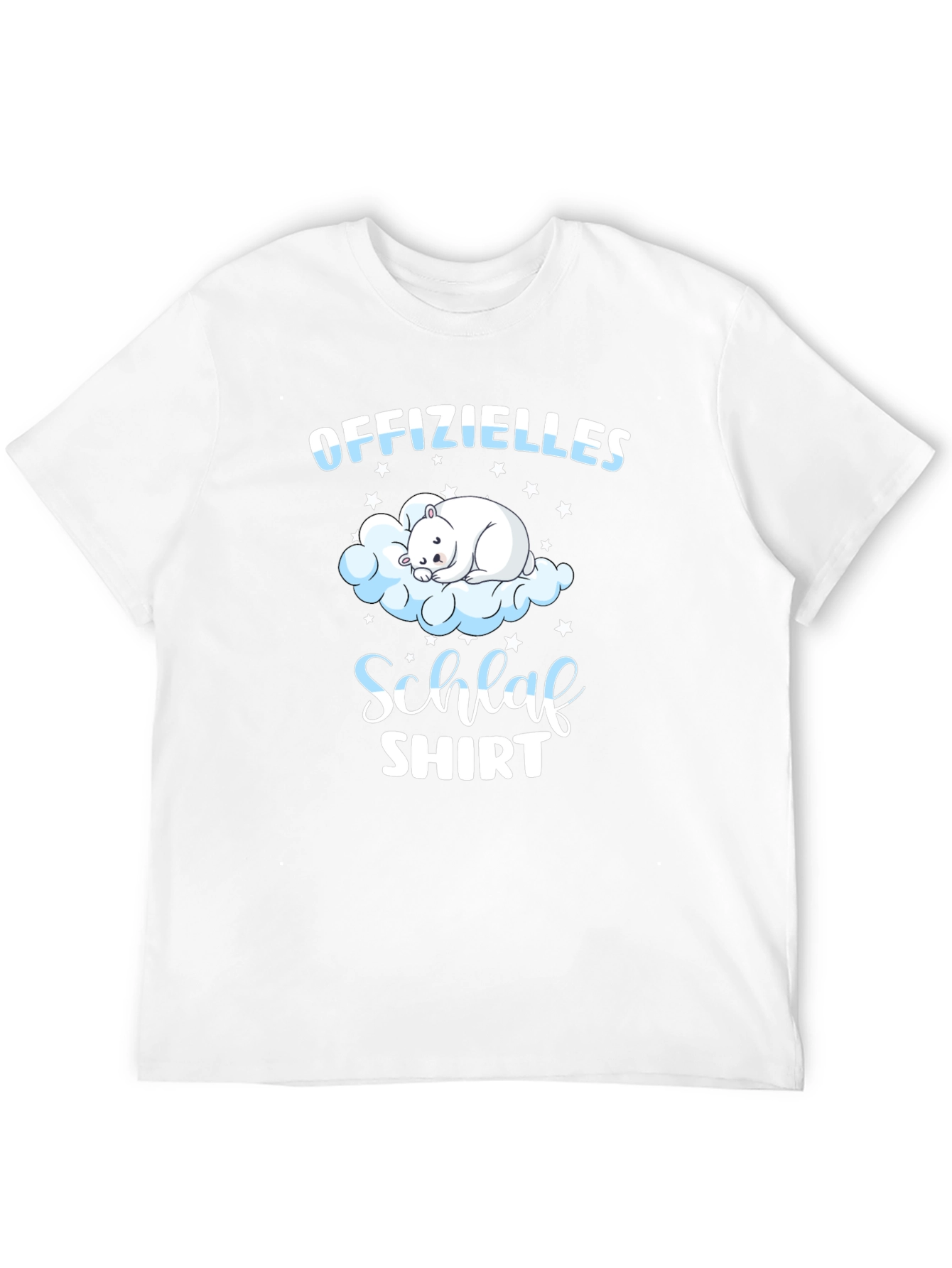 Black Cute Bear Cloud Schlaf Shirt | Men's Black Tee view 12