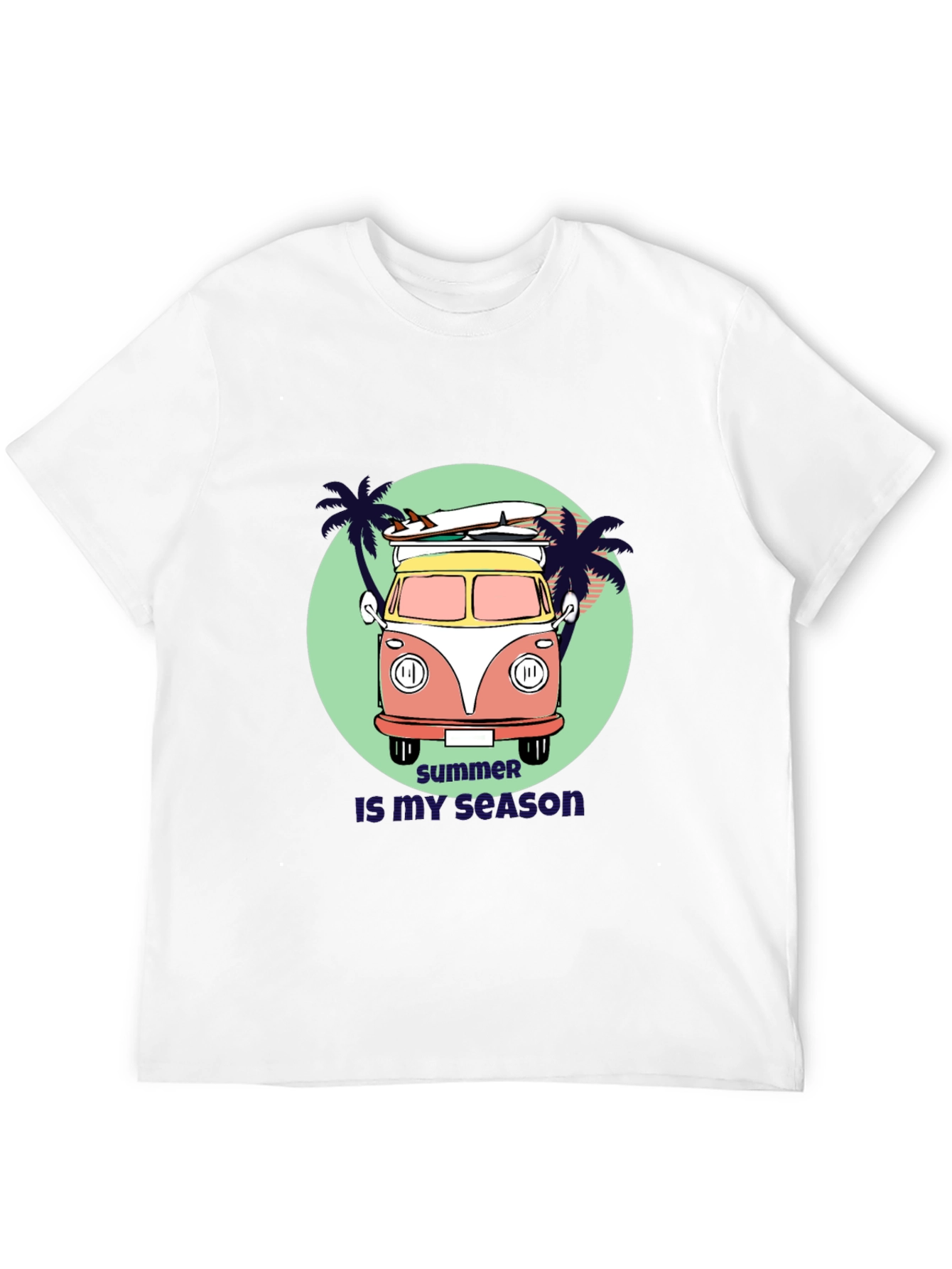 Black Summer Season Surf Van Graphic Tee view 12