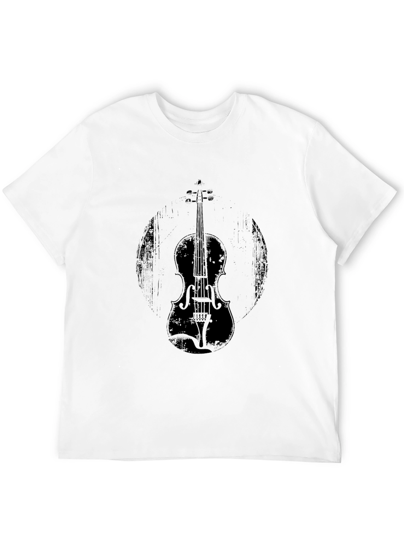 Black Vintage Violin Graphic Tee - Black Unisex Shirt view 12