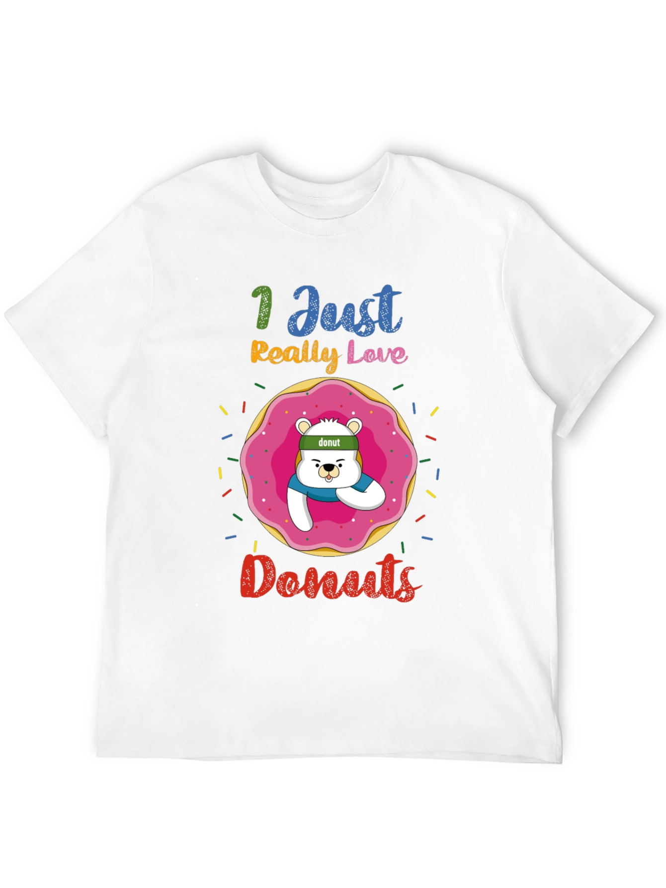Black I Just Really Love Donuts Funny Graphic Tee view 12