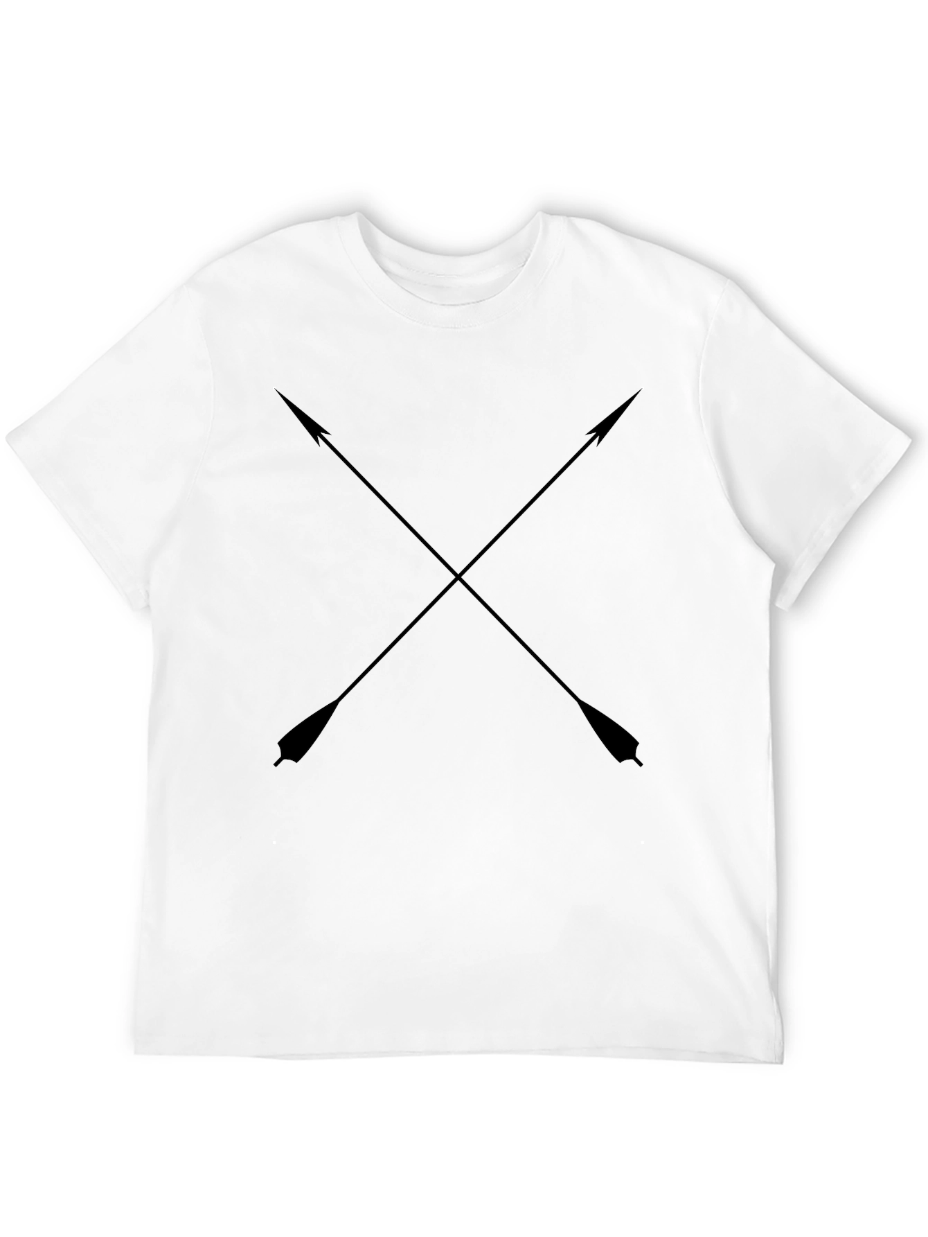 Black Crossed Arrows Graphic Tee - Black Cotton T-Shirt view 12