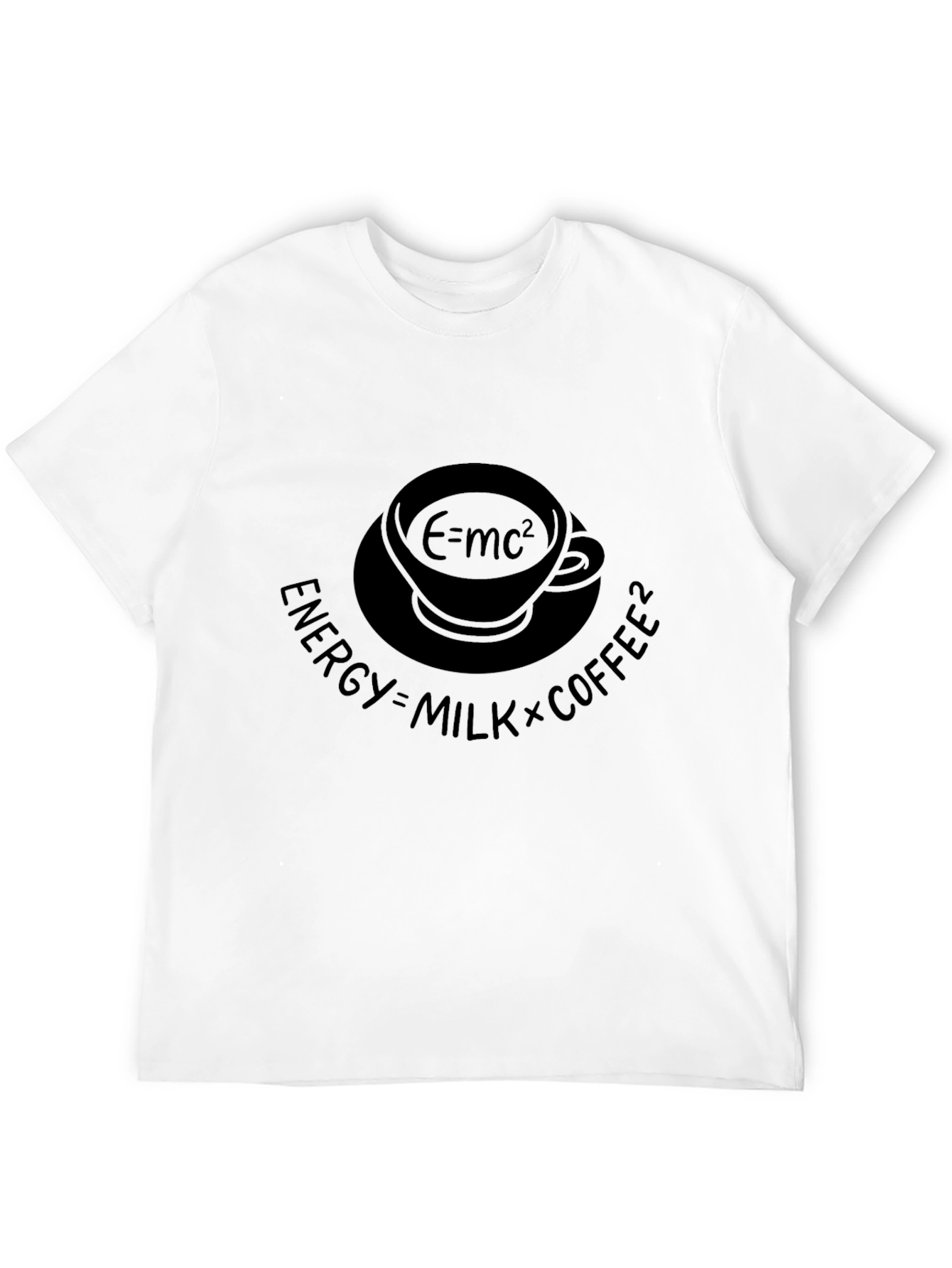 Black Energy=Milk*Coffee² Funny Equation T-Shirt view 12