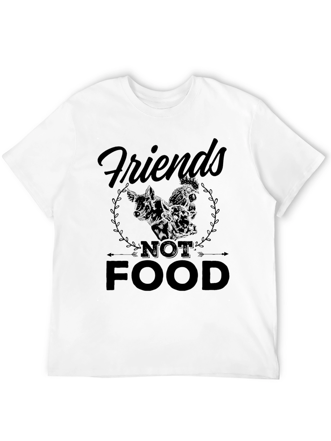 Black Friends Not Food Vegan T-Shirt view 12