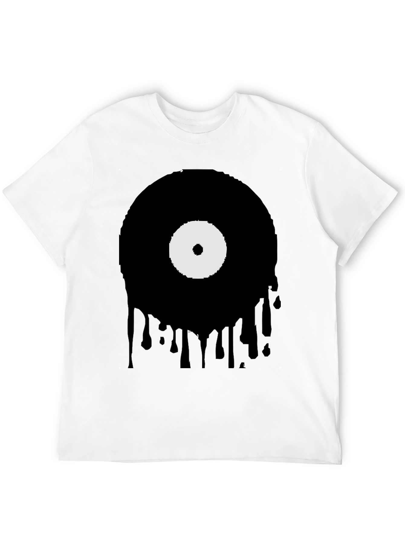 Black Melting Vinyl Record Graphic T-Shirt view 12