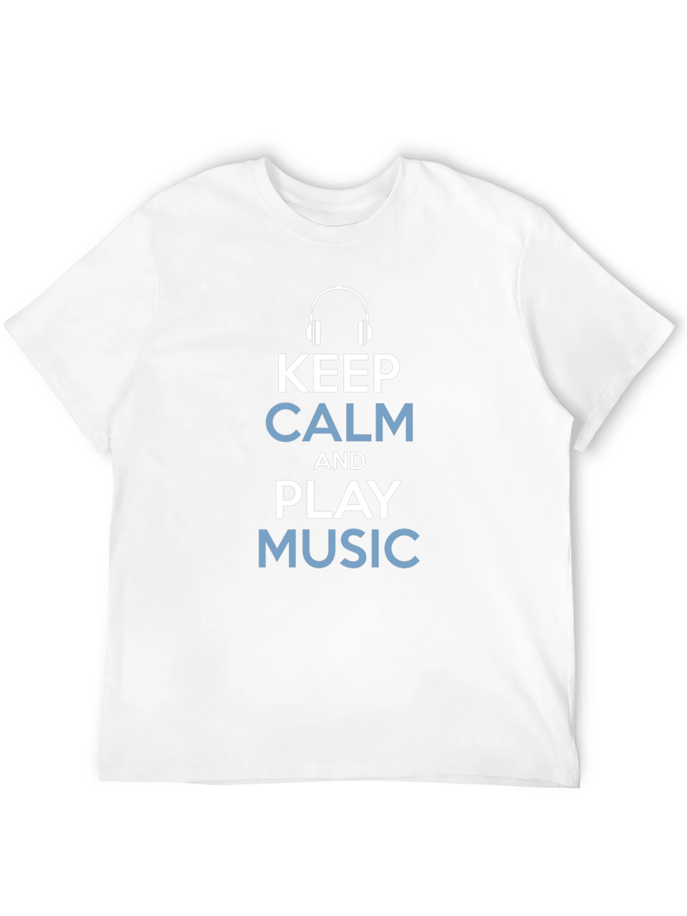 Black Keep Calm & Play Music T-Shirt - Black Cotton Tee view 12