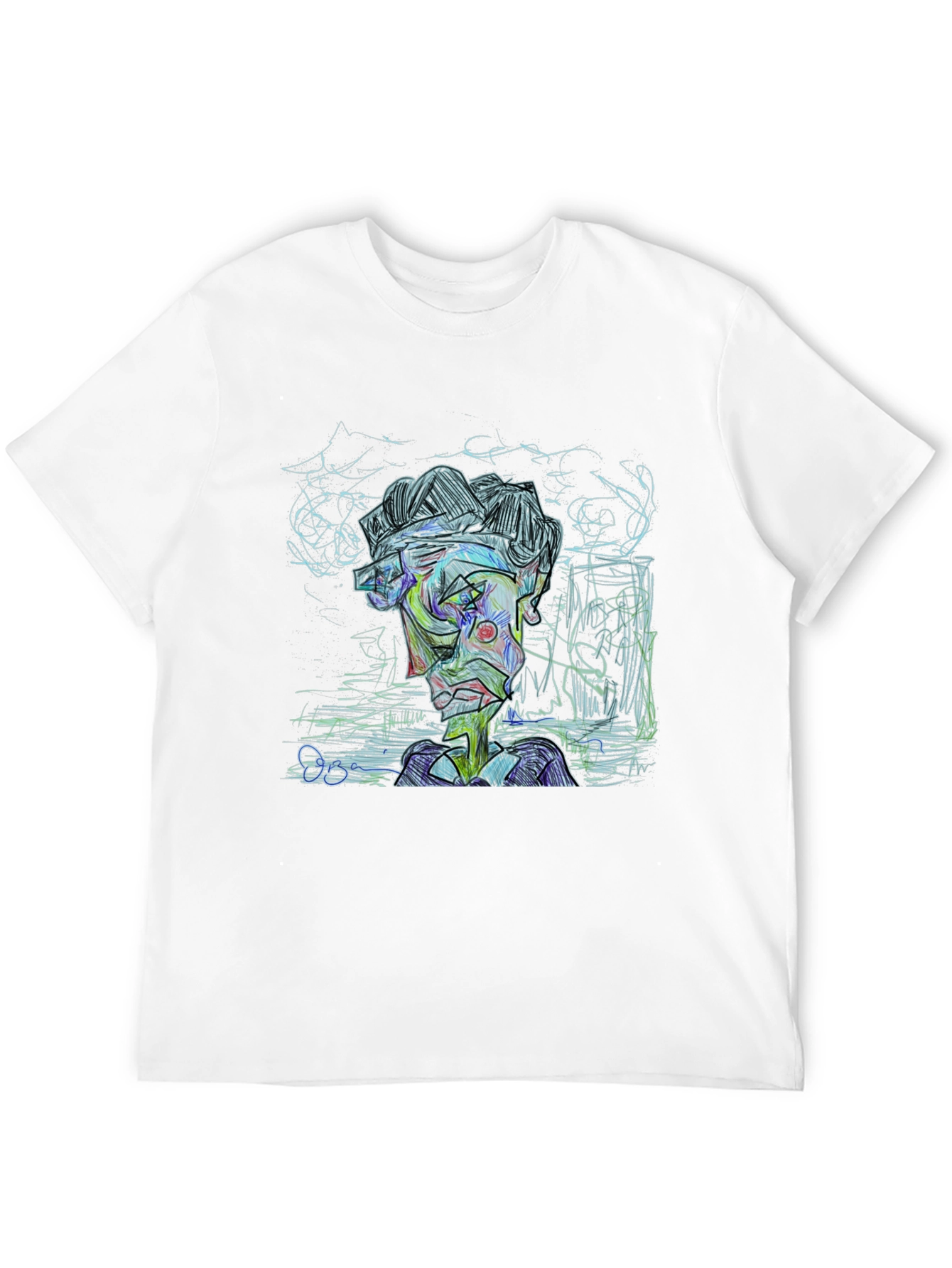 Black Abstract Art Graphic Print Tee - Modern Style view 12