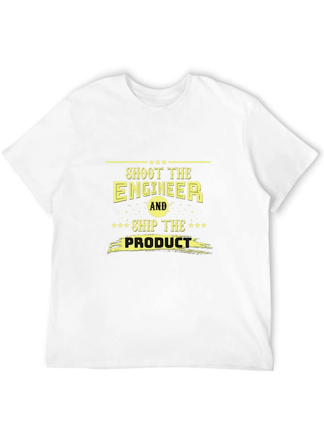 Black Shoot The Engineer Funny Slogan Black T-Shirt view 12