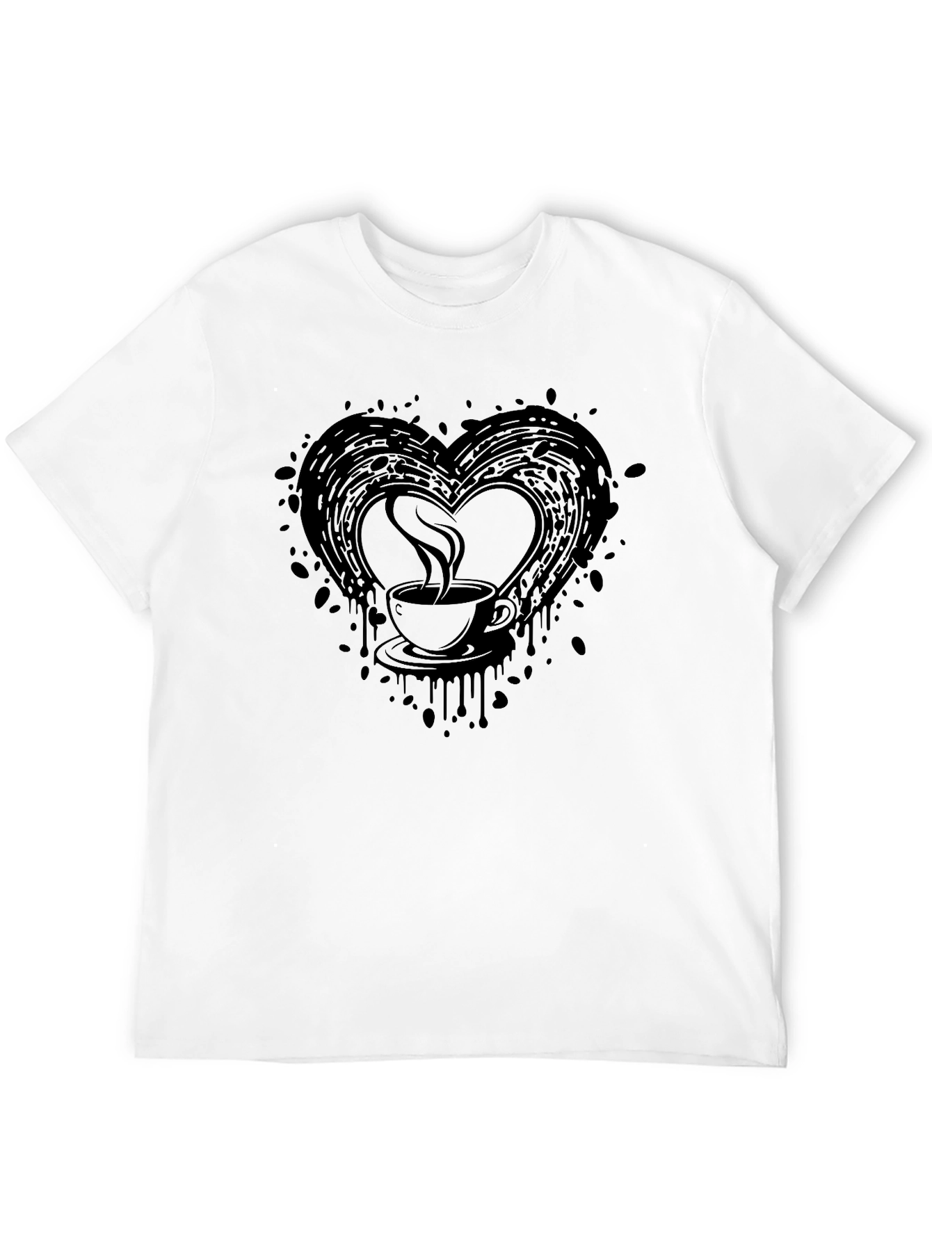Black Coffee Love T-Shirt - Black Graphic Tee view 12