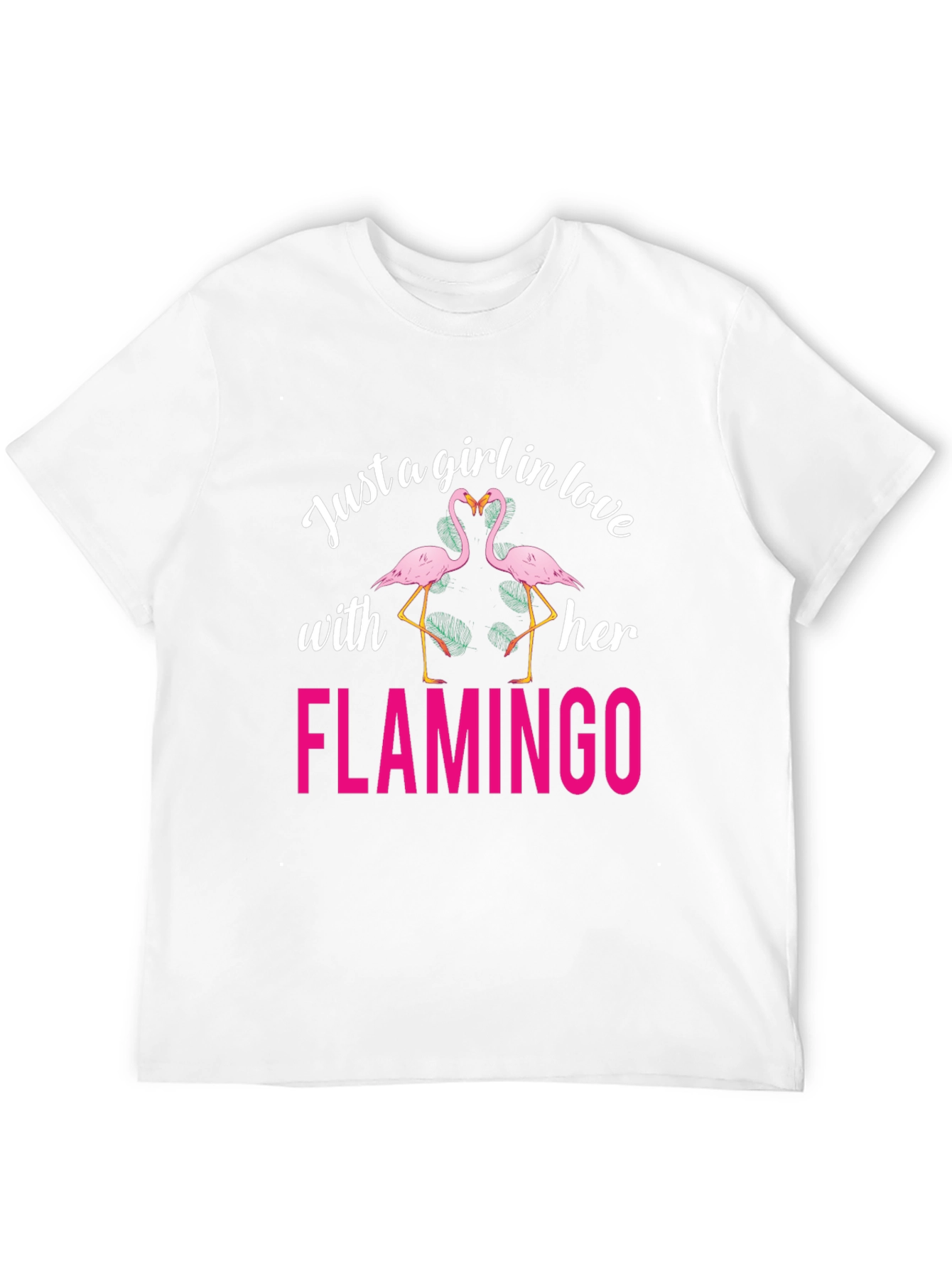 Black Just a Girl in Love with Her Flamingo T-Shirt view 12