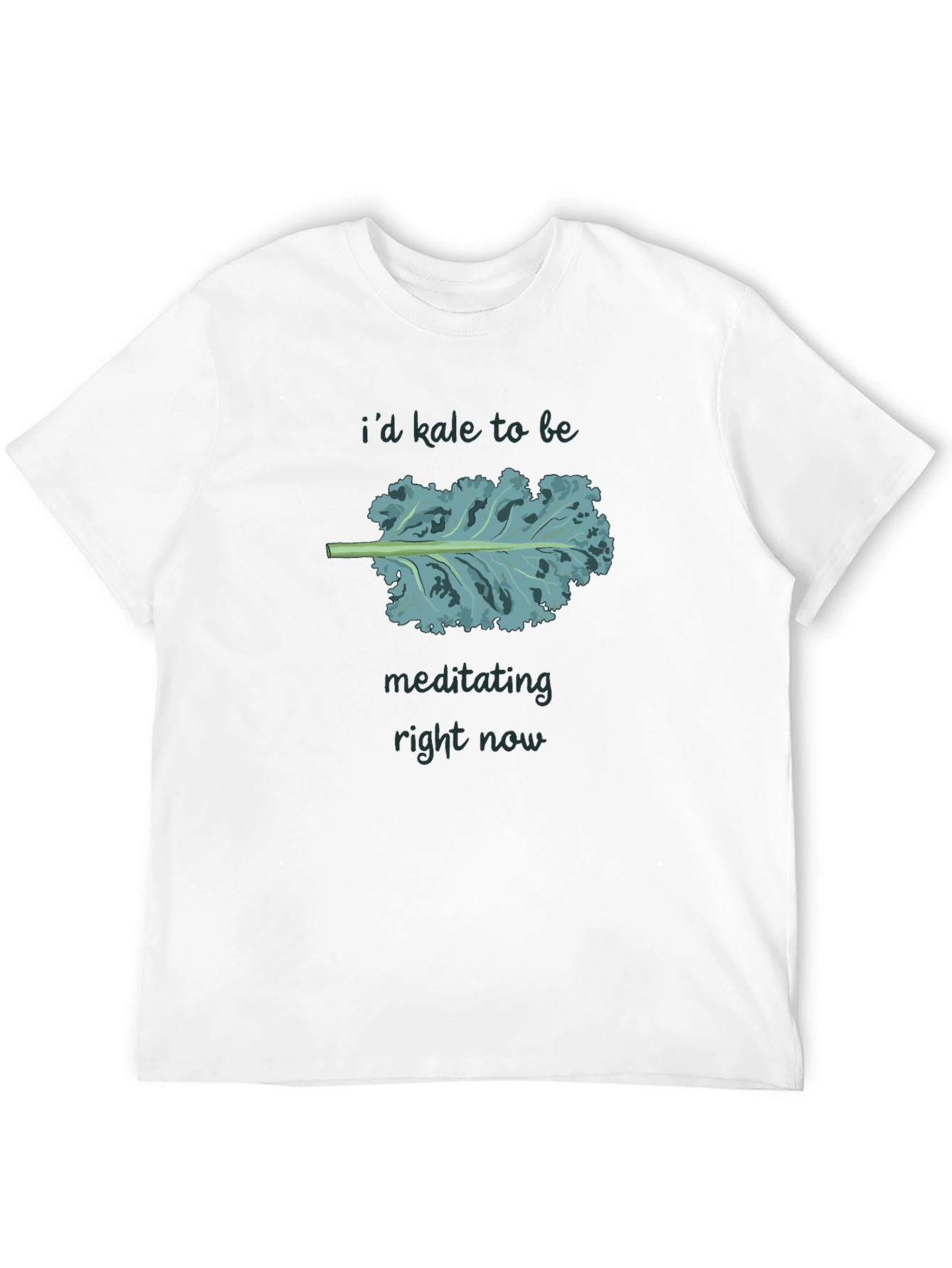 Black I'd Kale to be Meditating T-Shirt view 12
