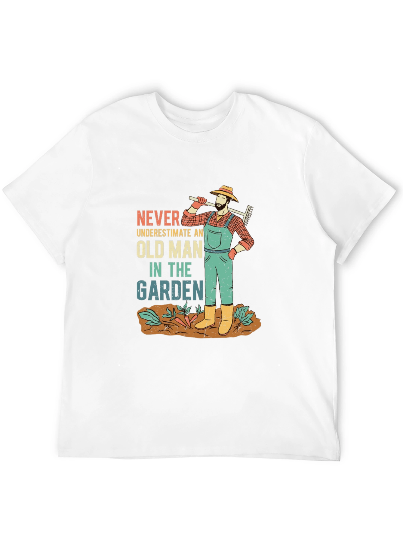 Black Old Man in the Garden Graphic Tee - Gardener Gift view 12