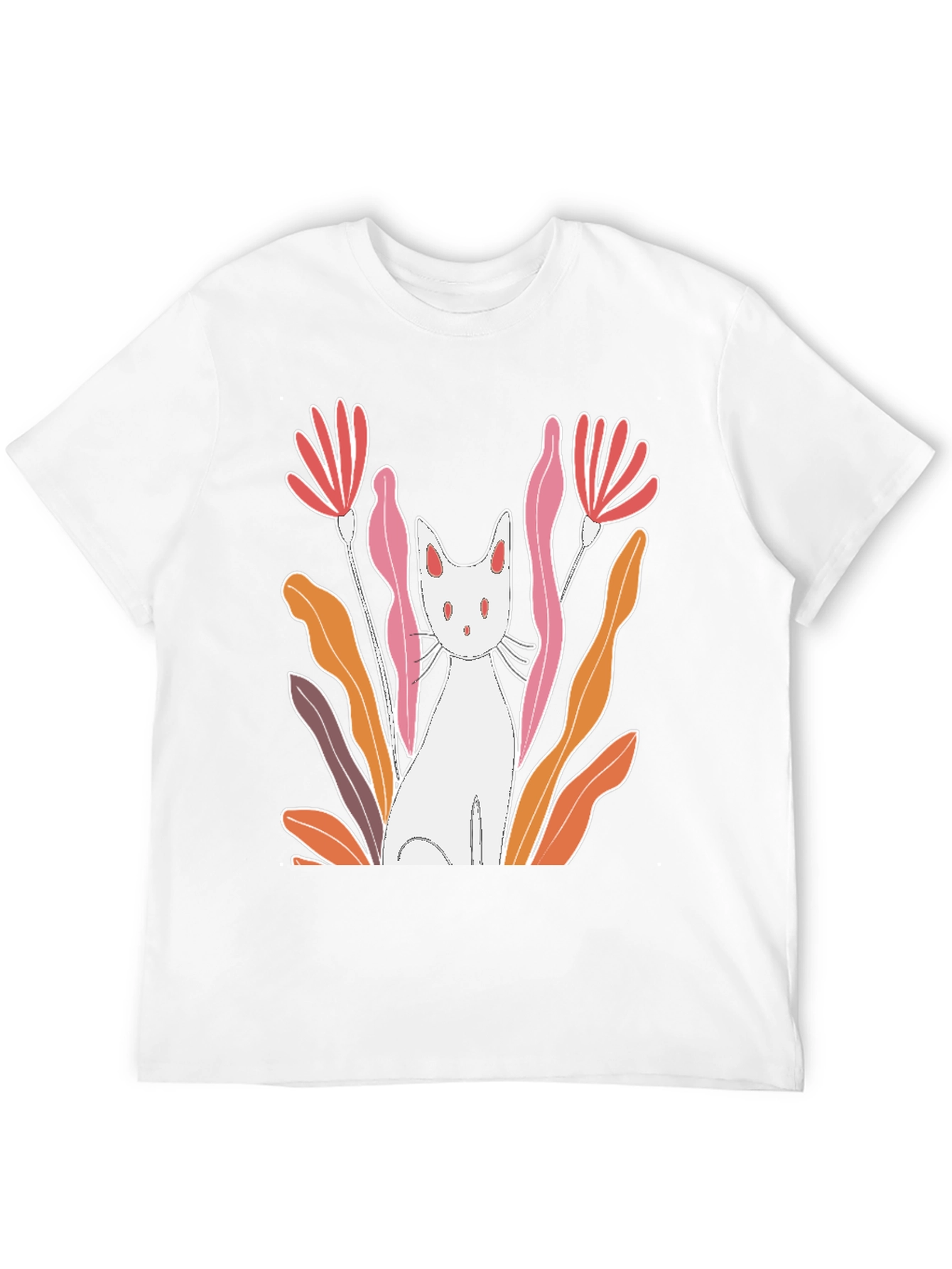 Black Cat & Flowers Graphic Tee view 12