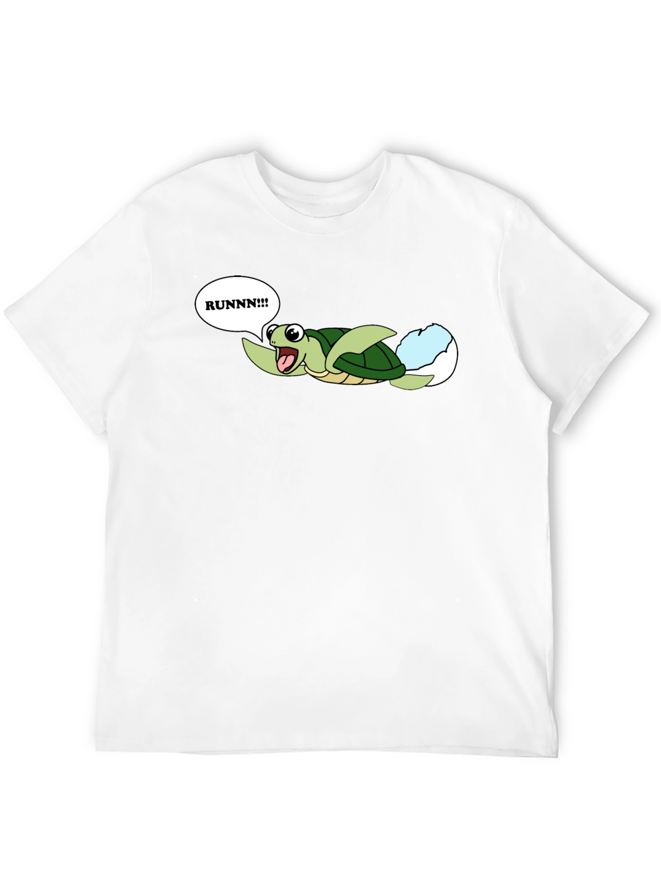 Black Runnn! Turtle Hatchling Graphic T-Shirt view 12