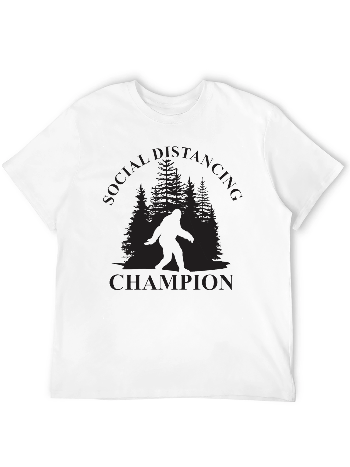 Black Social Distancing Champion Bigfoot T-Shirt view 12