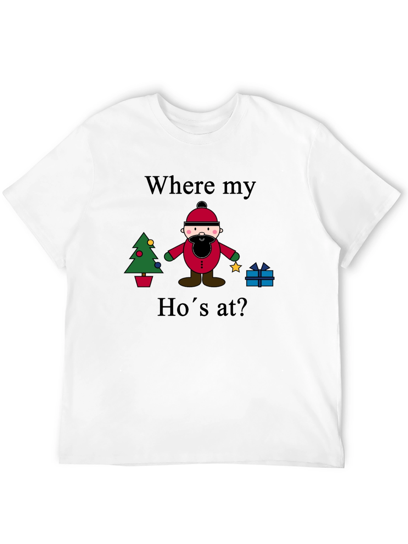 Black "Where My Ho's At?" Christmas T-Shirt view 12