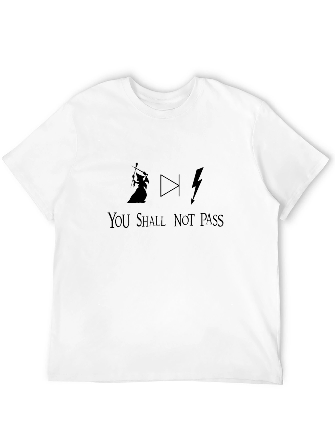 Black You Shall Not Pass T-Shirt - Gandalf Funny Black Tee view 12