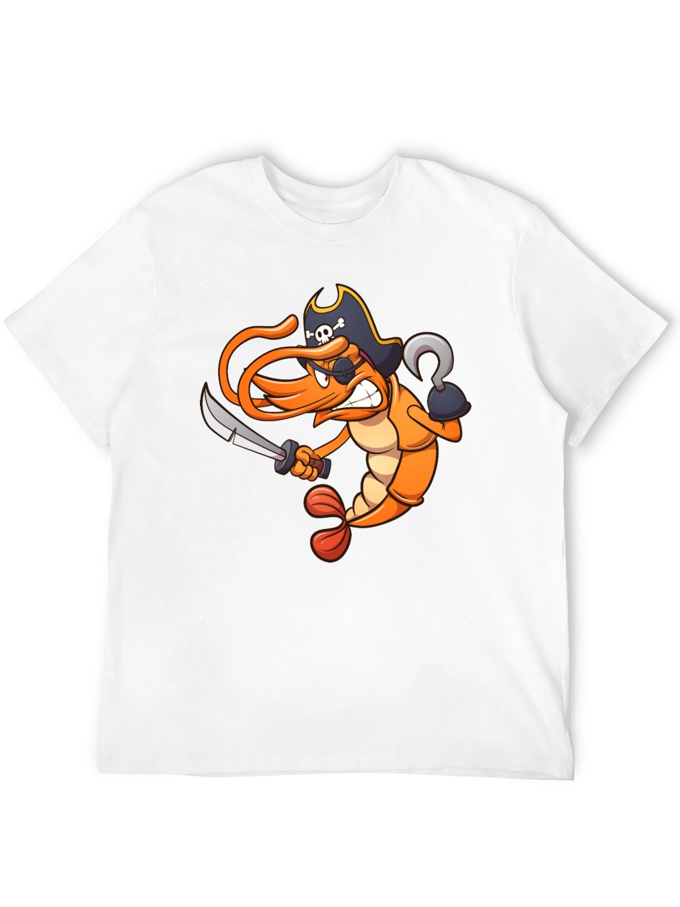 Black Pirate Shrimp Graphic T-Shirt view 12