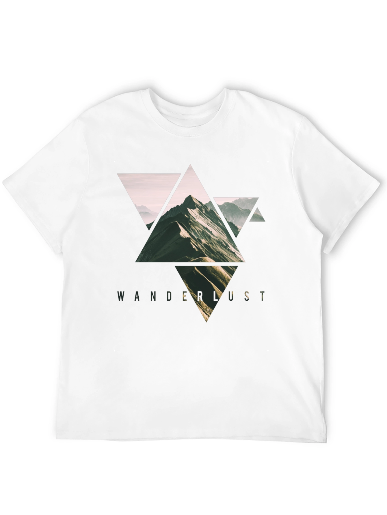 Black Wanderlust Mountain Triangle Graphic Tee - Black view 12