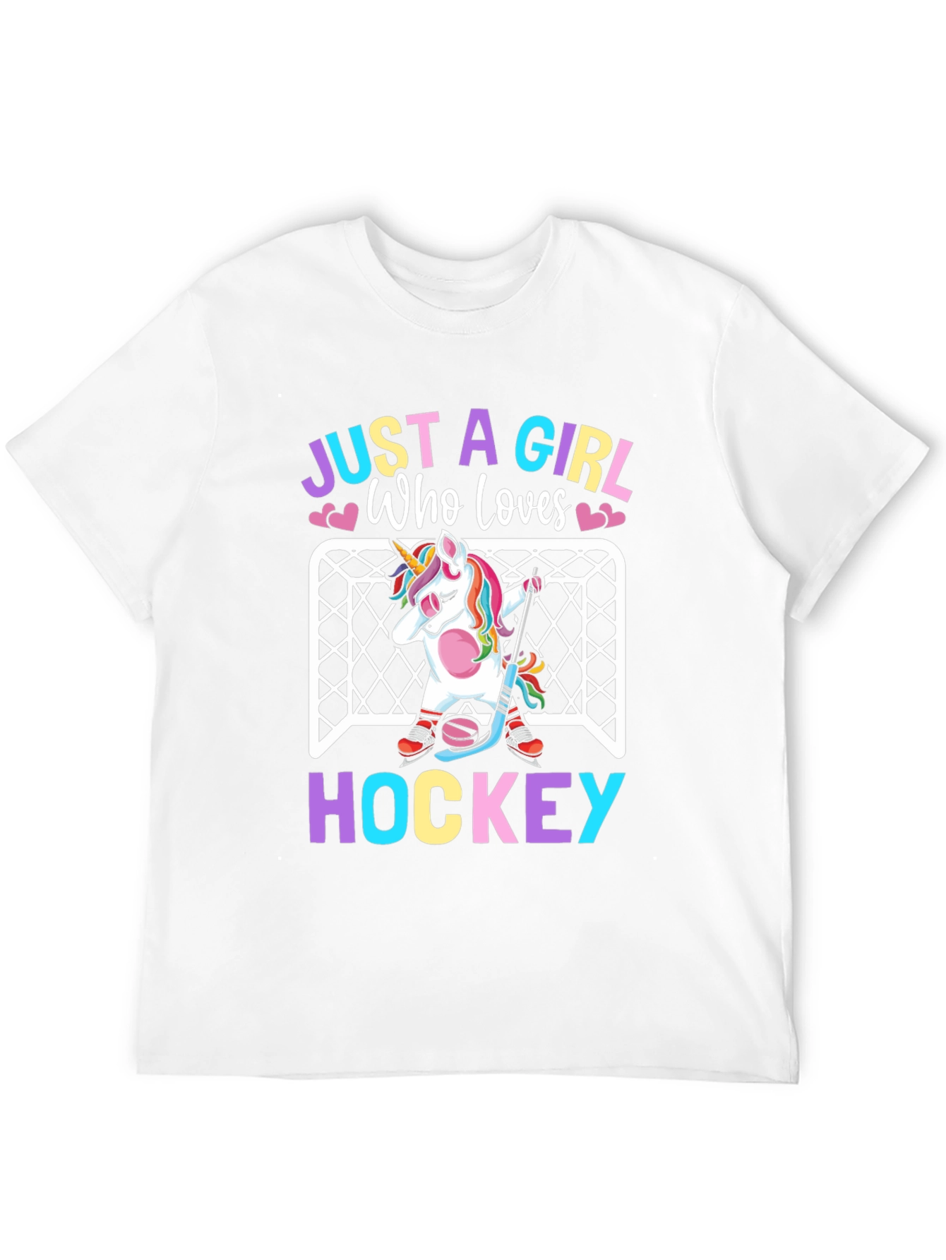 Black Just a Girl Who Loves Hockey T-Shirt view 12