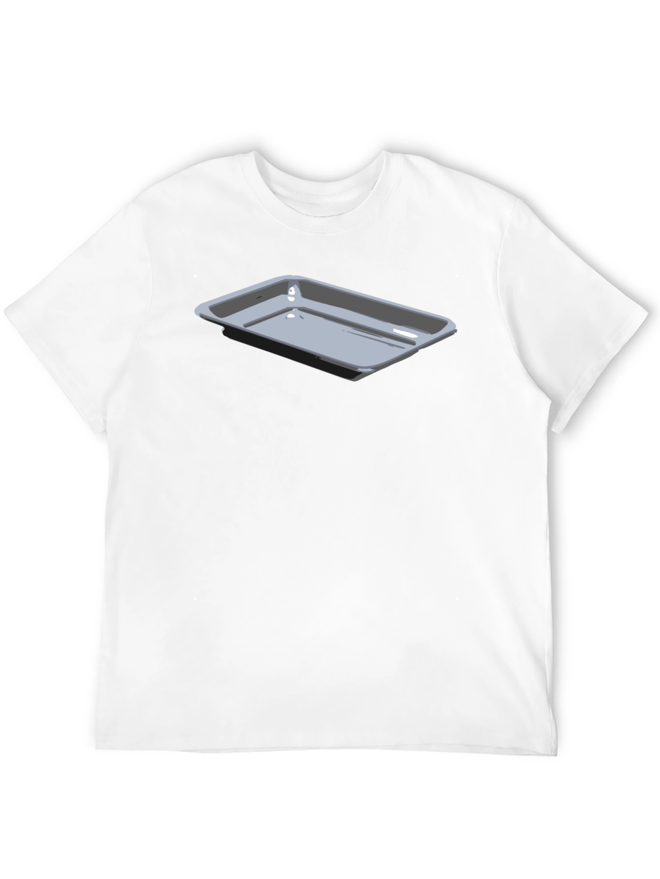 Black Men's Black T-Shirt with Tray Design view 12