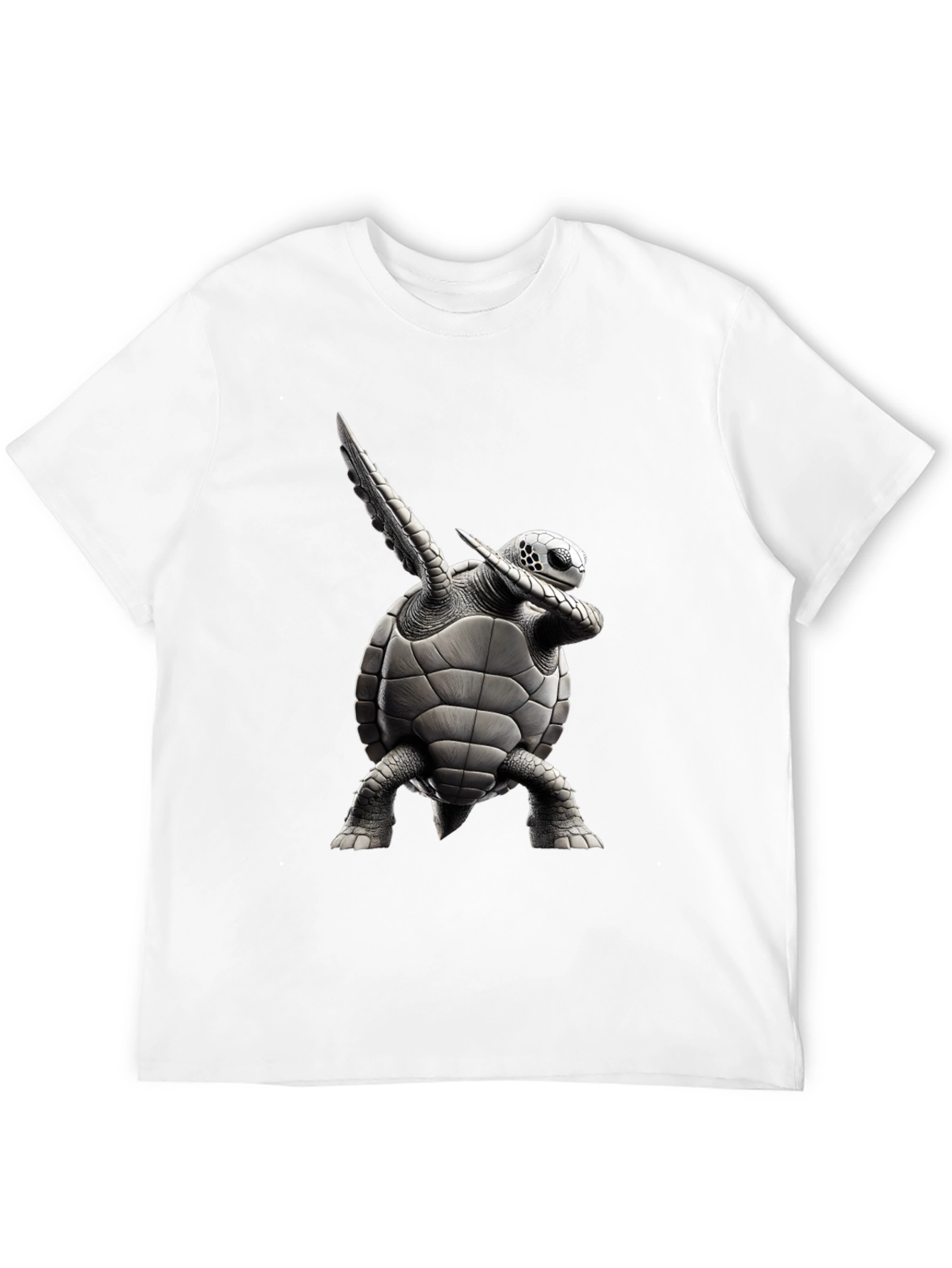 Black Dabbing Turtle Graphic T-Shirt - Black Cotton Tee view 12
