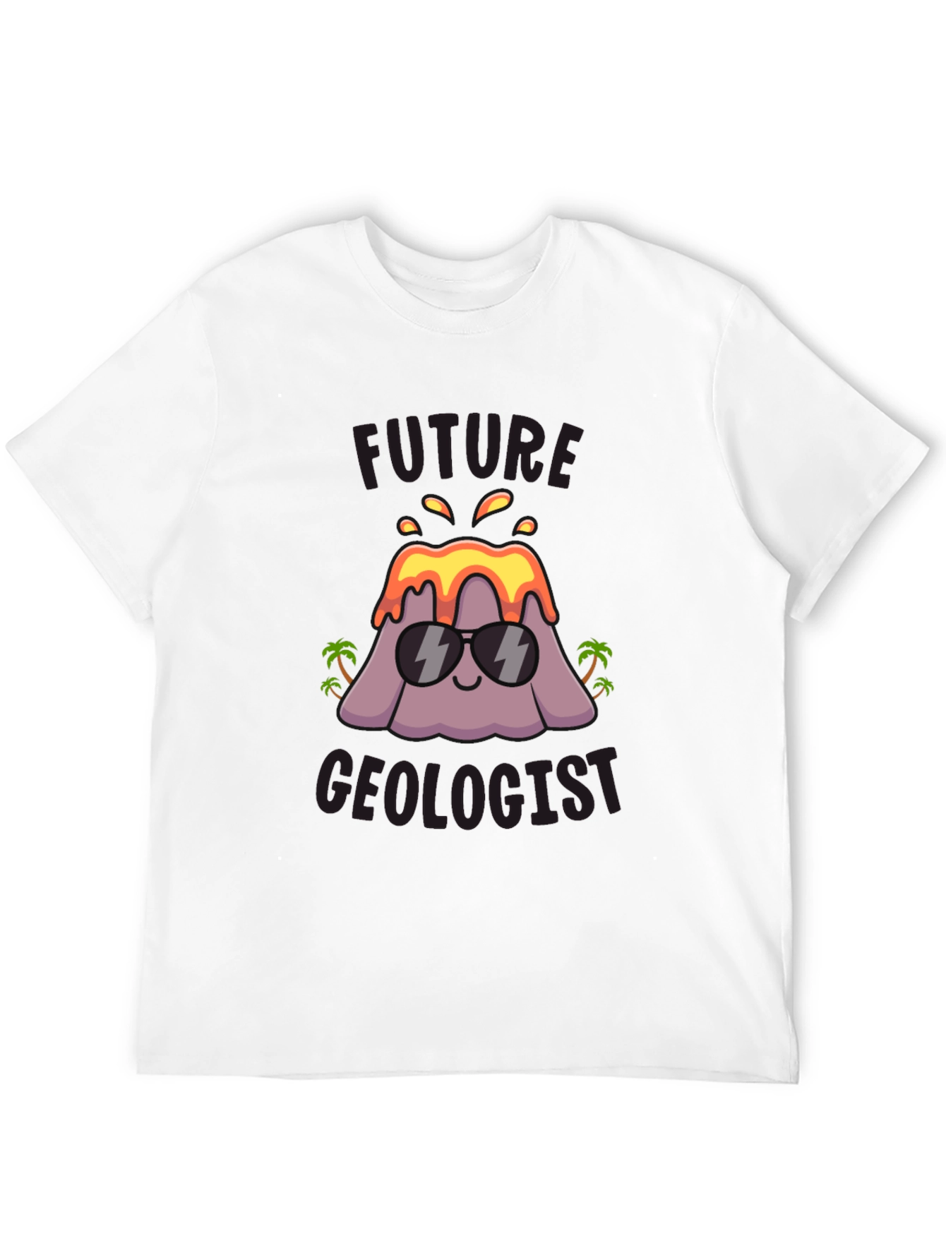 Black Future Geologist T-Shirt - Volcano Design view 12