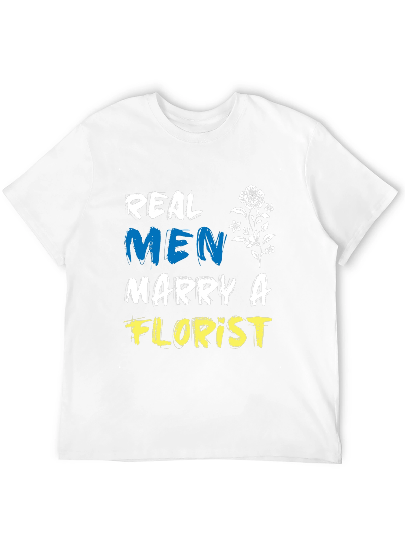 Black Real Men Marry A Florist Black T-Shirt view 12