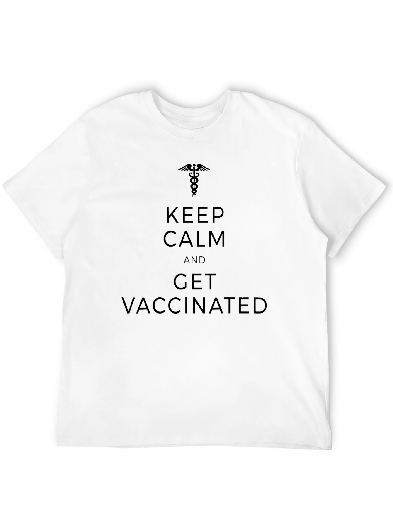 Black Keep Calm and Get Vaccinated Graphic Tee view 12