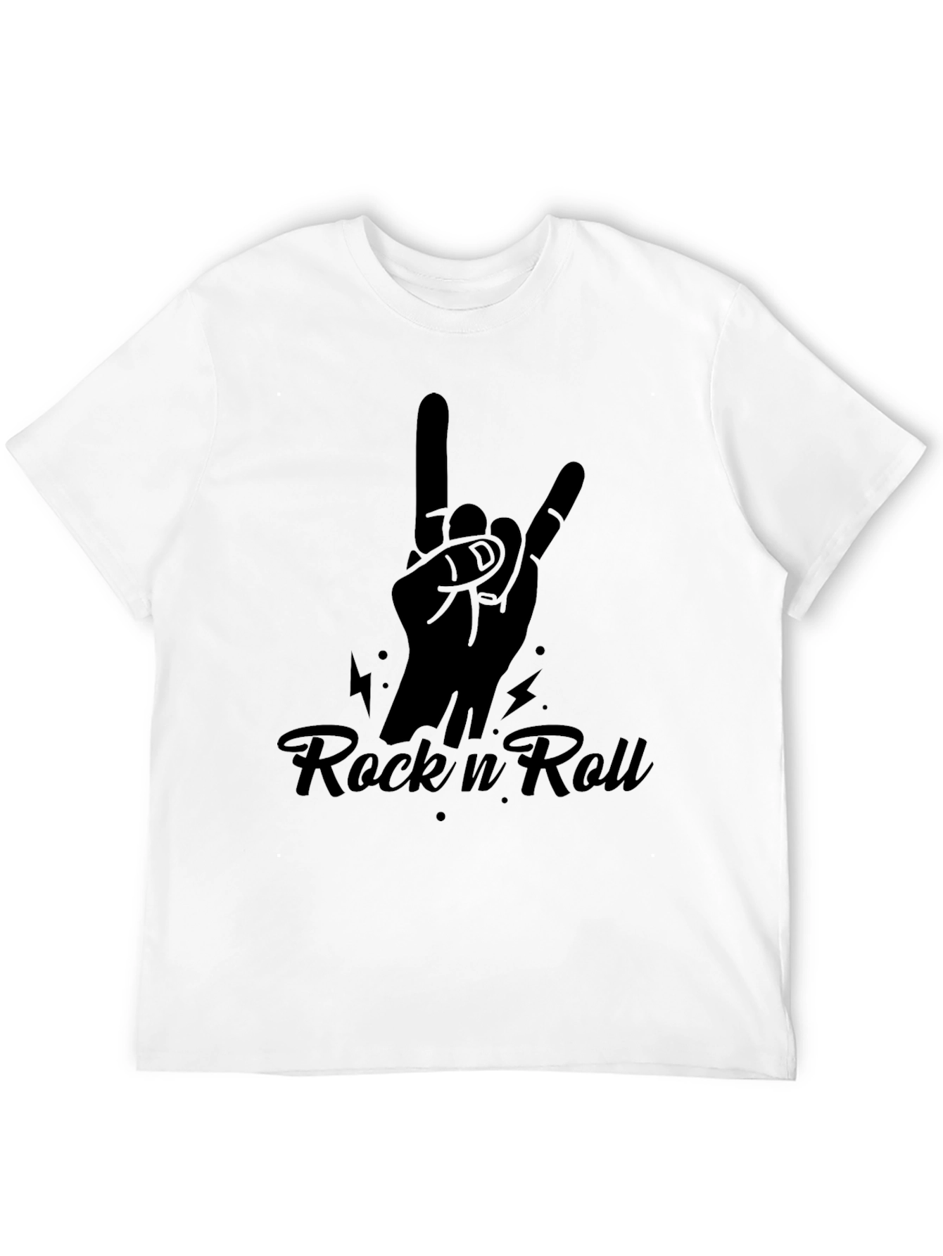 Black Rock n Roll Hand Gesture Black T-Shirt view 12
