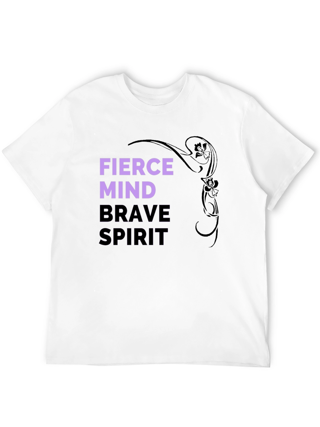 Black Fierce Mind Brave Spirit Graphic T-Shirt view 12