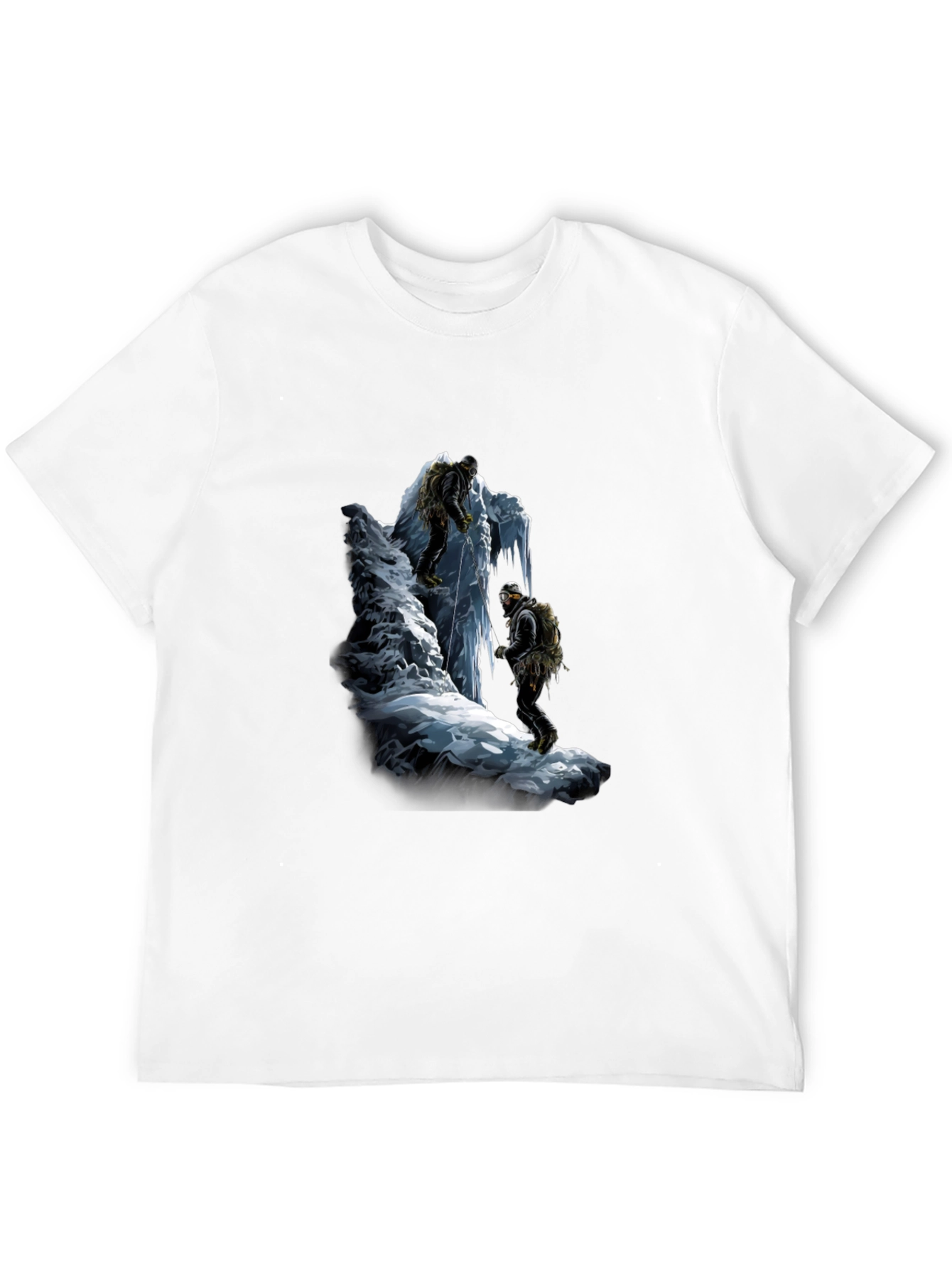 Black Mountain Climber Graphic Tee - Black Cotton T-Shirt view 12