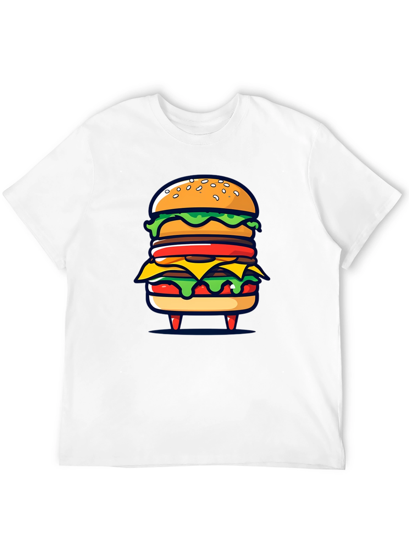Black Burger Graphic Black T-Shirt view 12