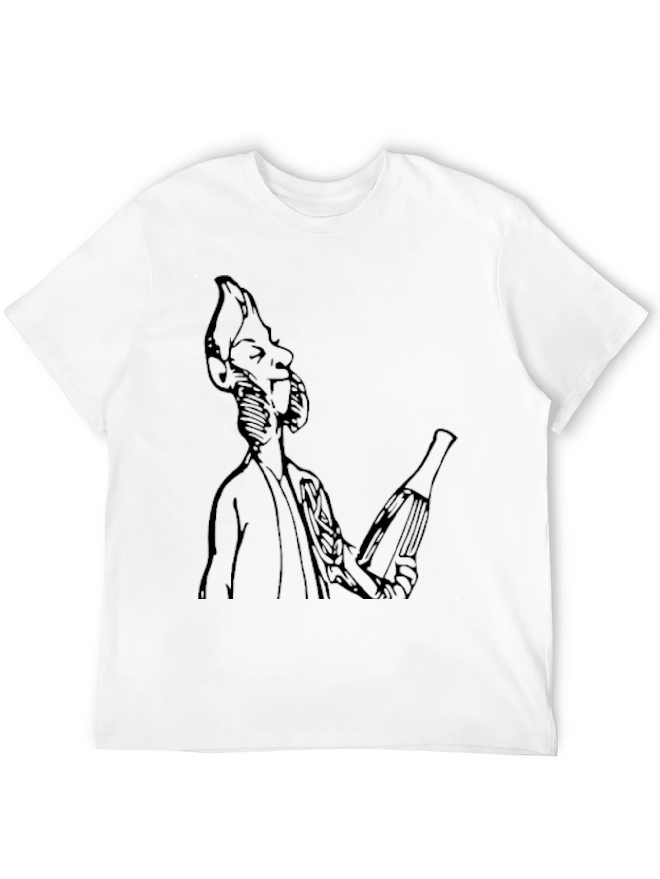 Black Unique Graphic T-Shirt - Quirky Character Design view 12