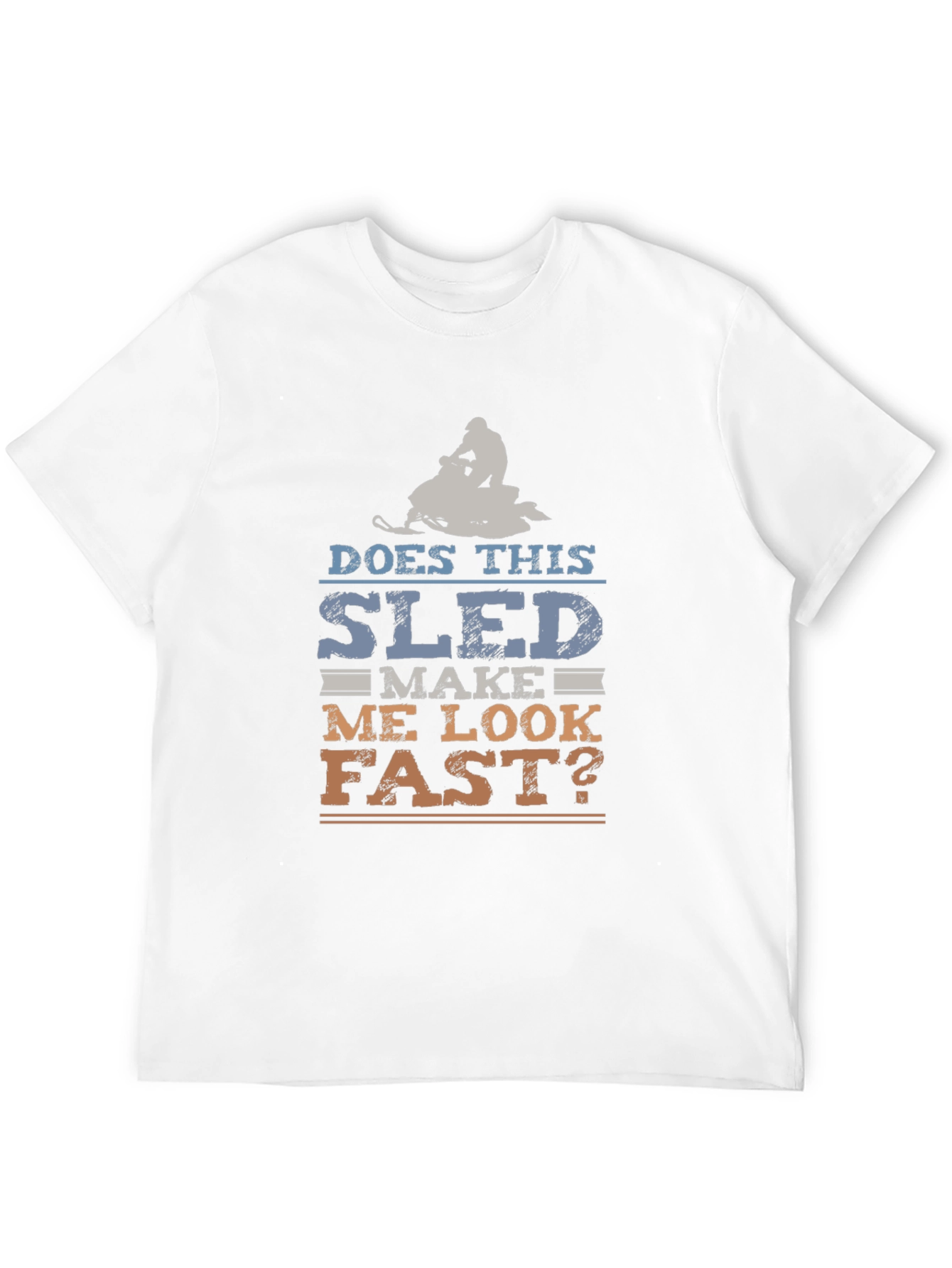 Black Funny Snowmobile T-Shirt - Does This Sled Make Me Look Fast? view 12