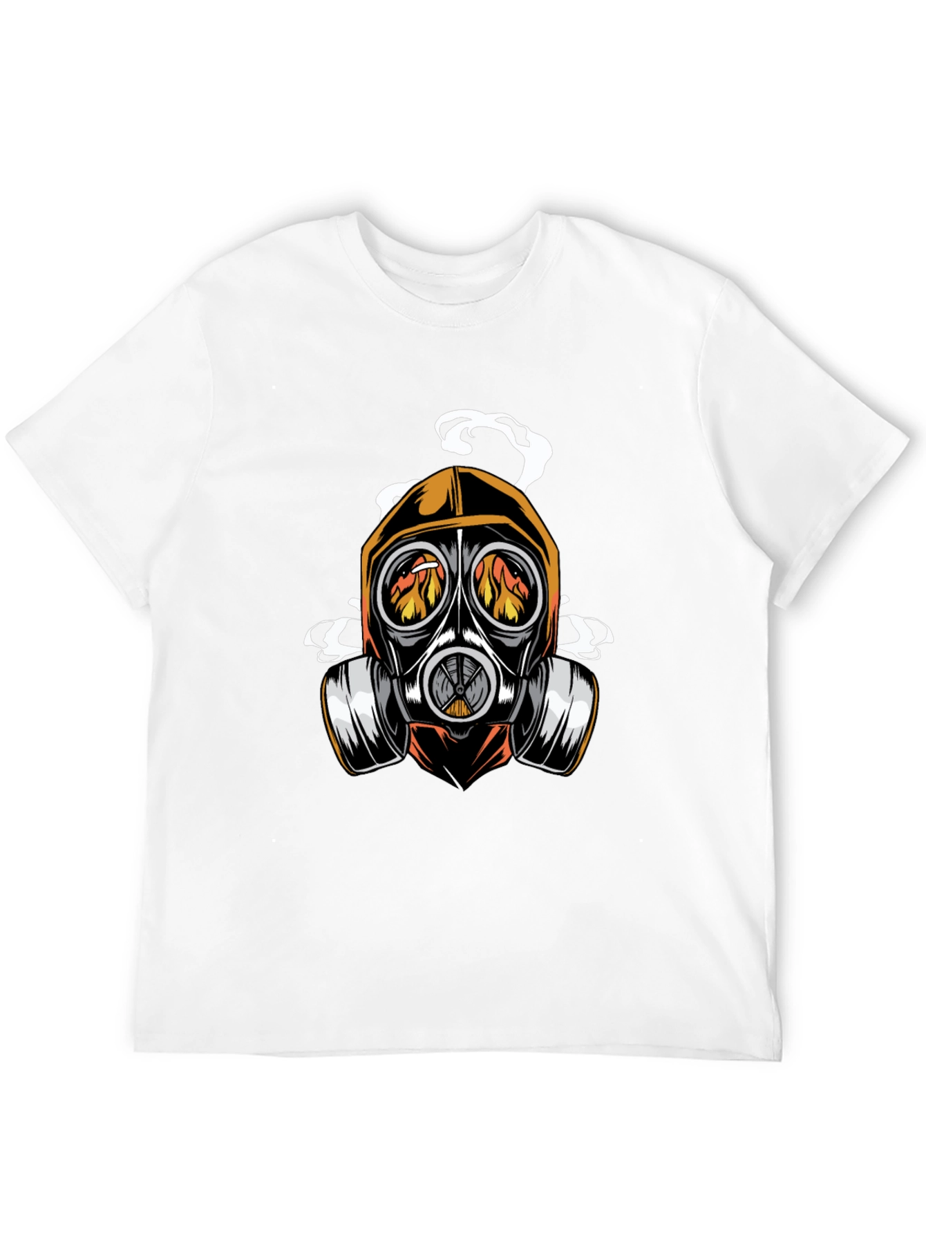 Black Gas Mask Inferno Graphic Tee - Cool, Edgy Design view 12